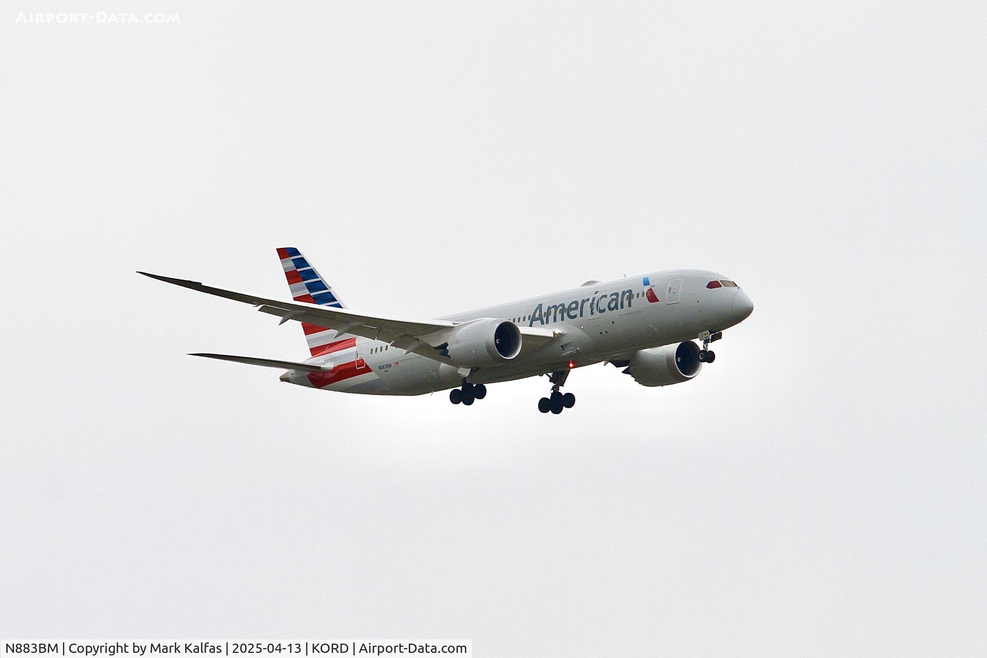 N883BM, 2023 Boeing 787-8 Dreamliner Dreamliner C/N 66003, B788 American Airlines Boeing 787-8 Dreamliner N883BM arriving on 10C KORD