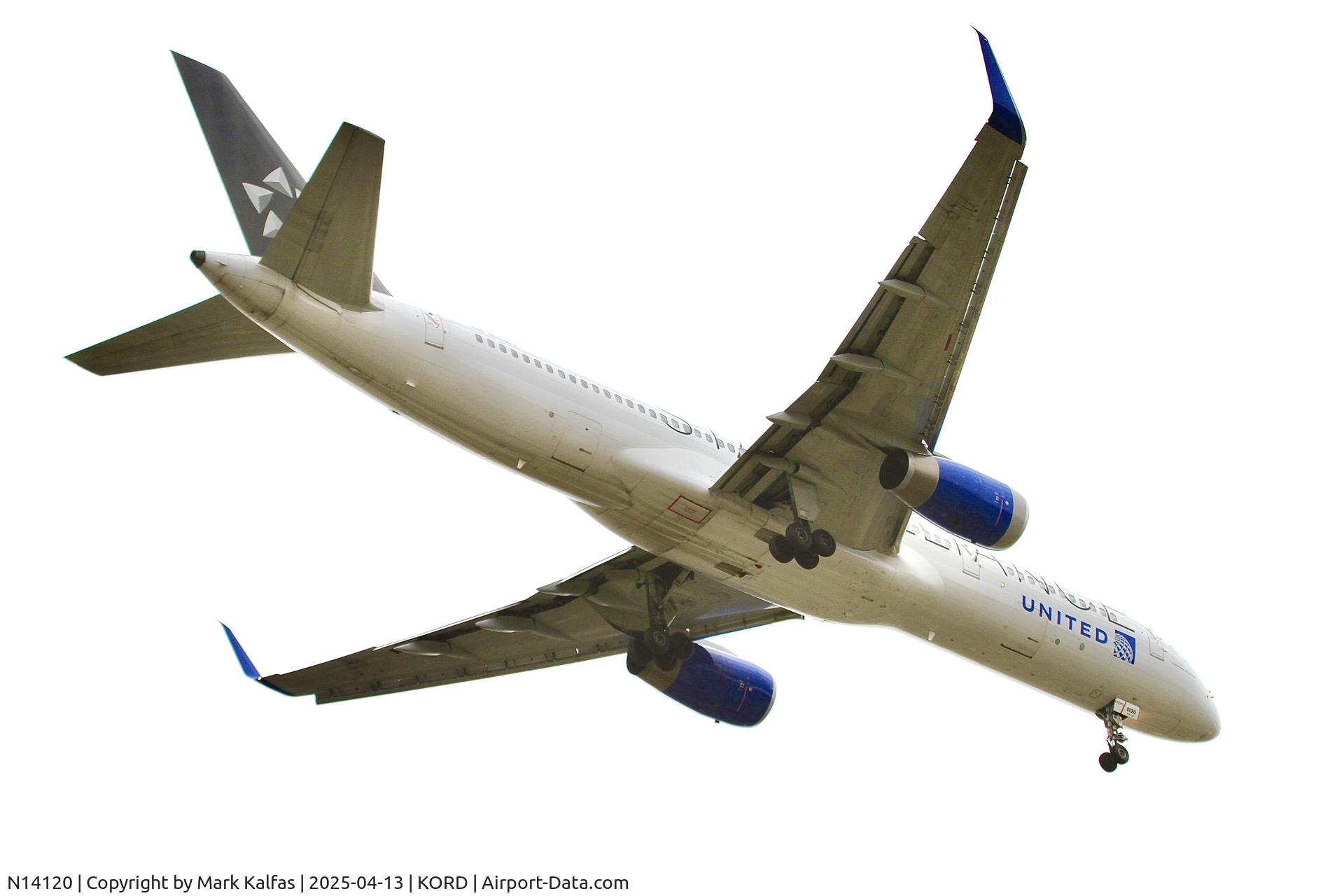 N14120, 1997 Boeing 757-224 C/N 27562, B752 United Airlines Boeing 757-224 N14120 arriving  from IAD on 10R KORD