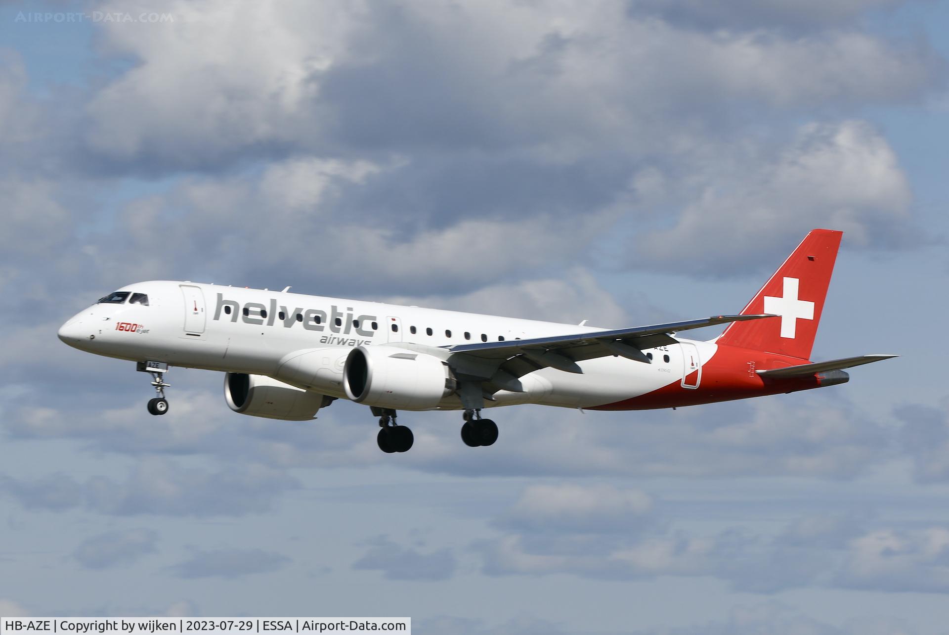 HB-AZE, 2020 Embraer 190-E2 (ERJ-190-300) C/N 19020038, Rwy 26