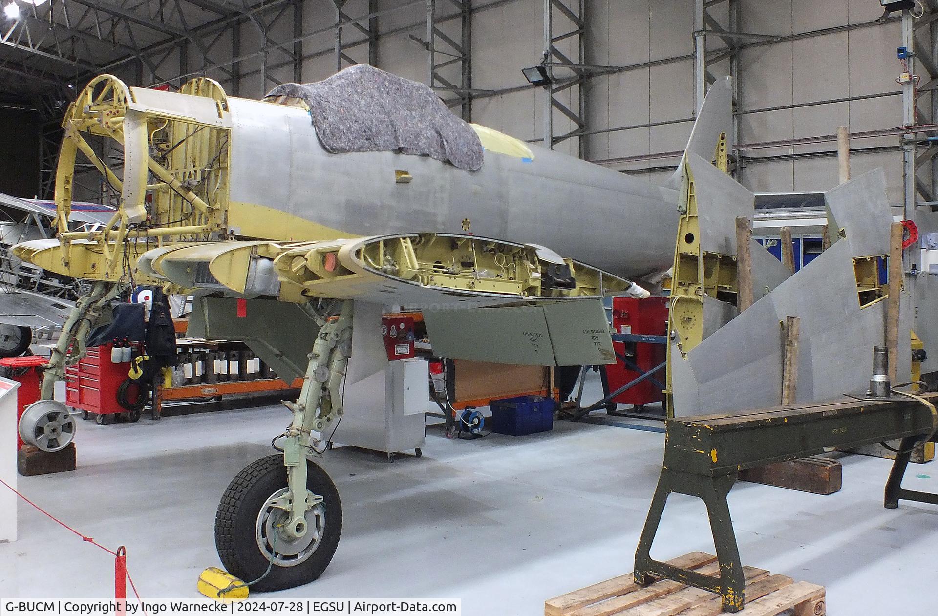 G-BUCM, 1949 Hawker Sea Fury FB.11 C/N Not found G-BUCM/VX653, Hawker Sea Fury FB11 (wings/engine dismounted, undergoing restoration/rebuild to airworthiness) at the IWM and other collections, Duxford