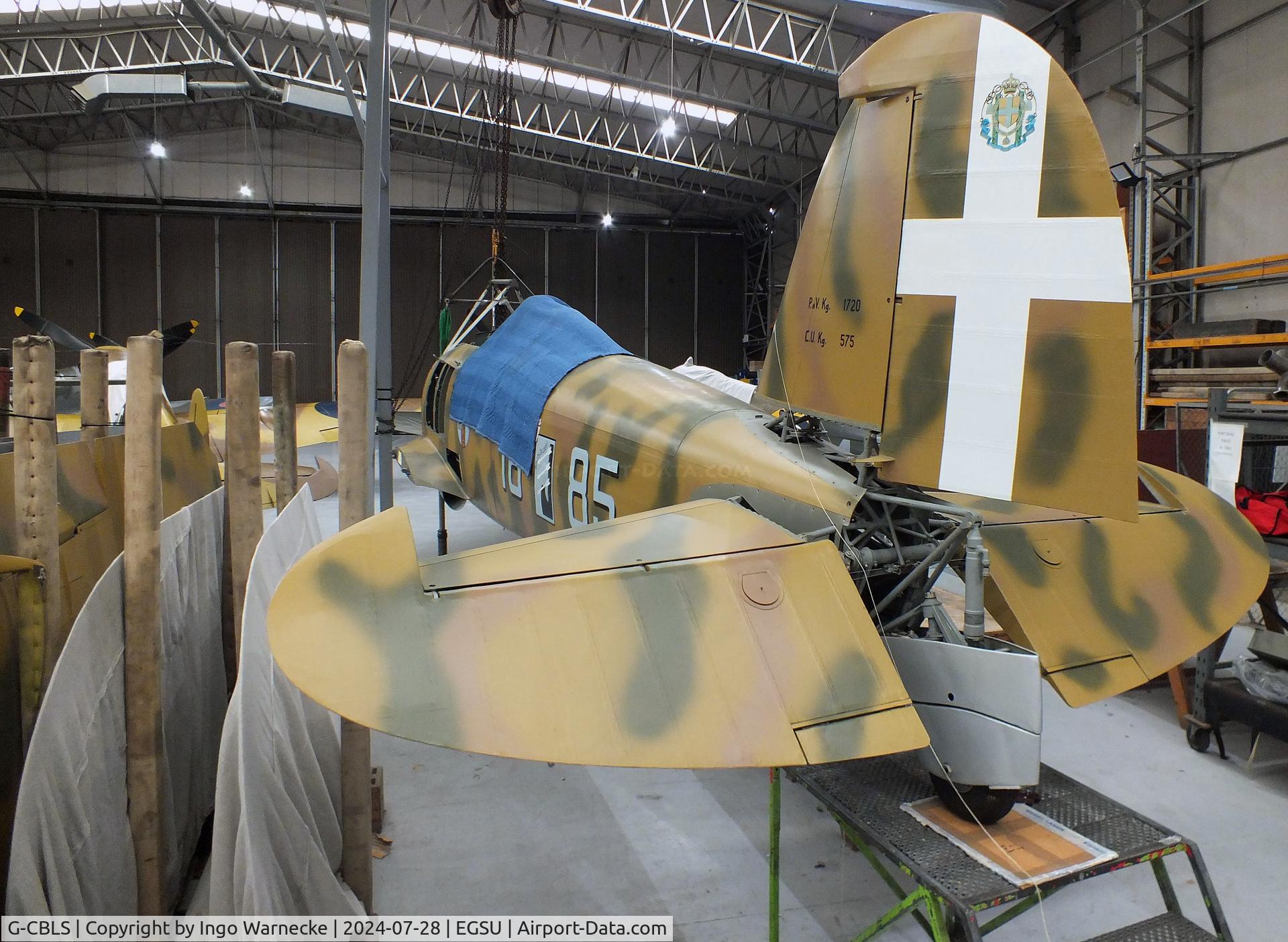 G-CBLS, 1941 Fiat CR.42 Falco C/N 920, FIAT CR.42 Falco undergoing restoration/maintenance (wings dismounted) at the IWM and other collections, Duxford