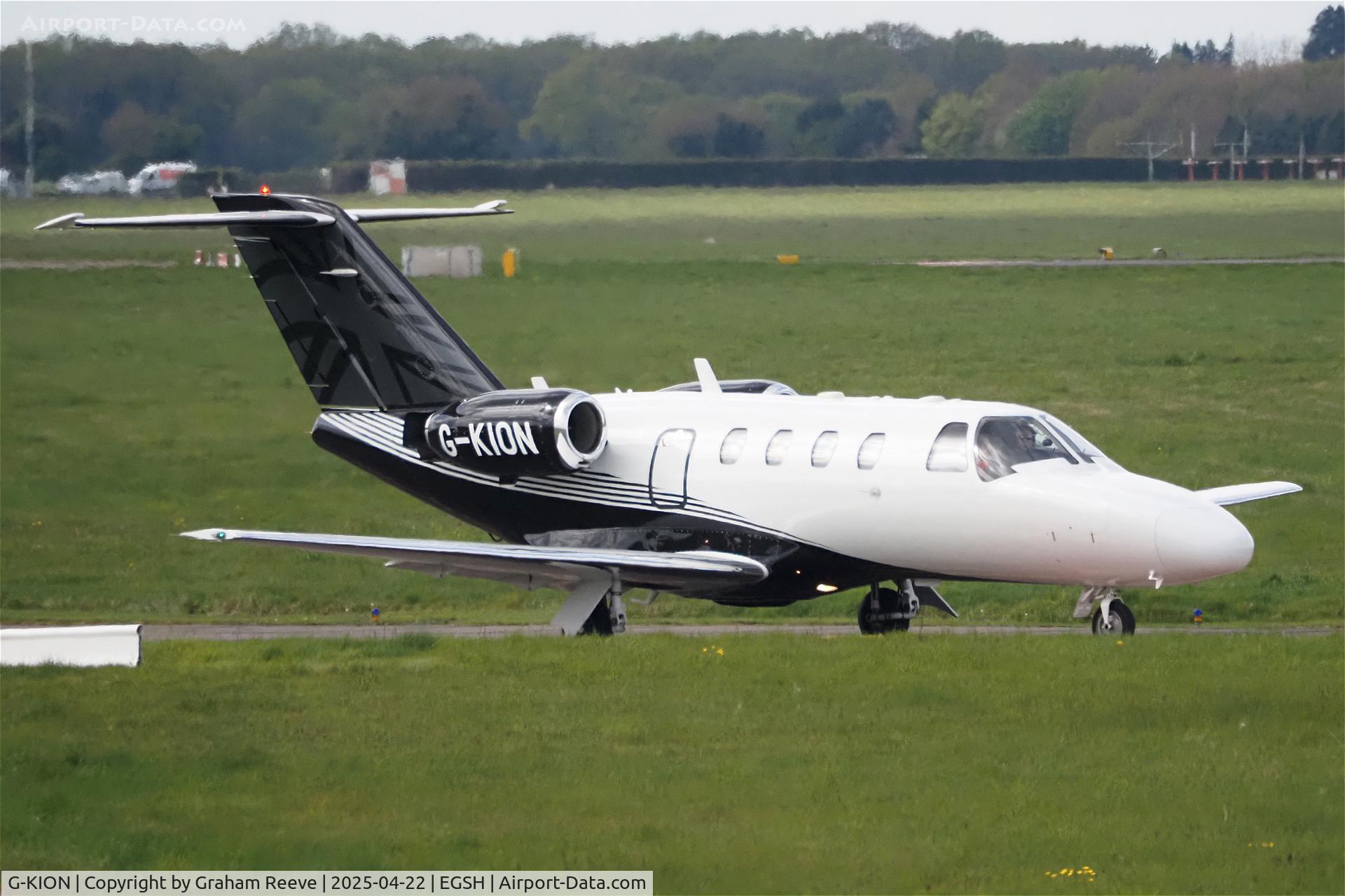 G-KION, 1998 Cessna 525 CitationJet CJ1 C/N 525-0292, Departing from Norwich.