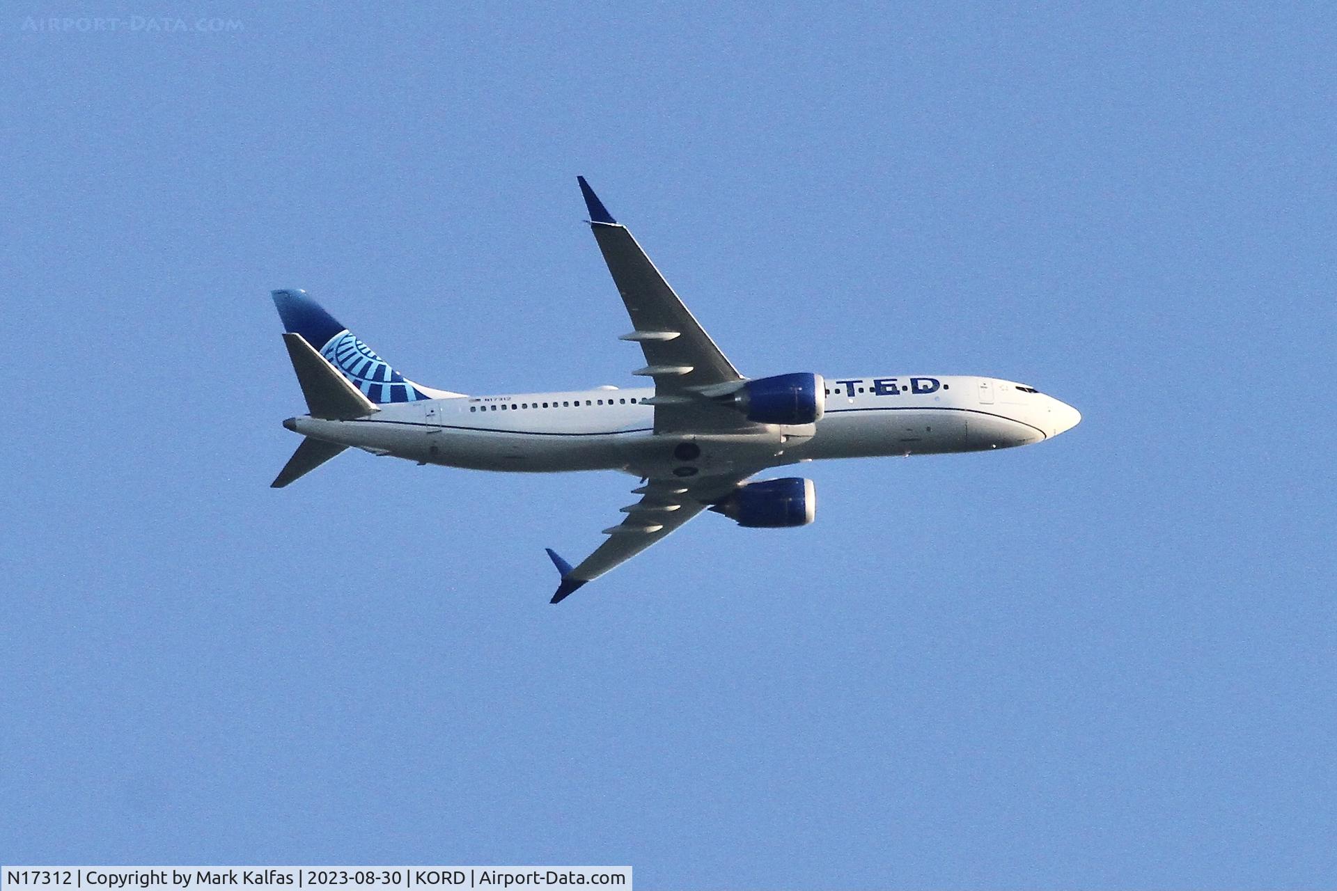 N17312, 2019 Boeing 737-8 MAX C/N 64609, B38M United Airlines Boeing 737-8 MAX N17312 UA1424 DCA-ORD