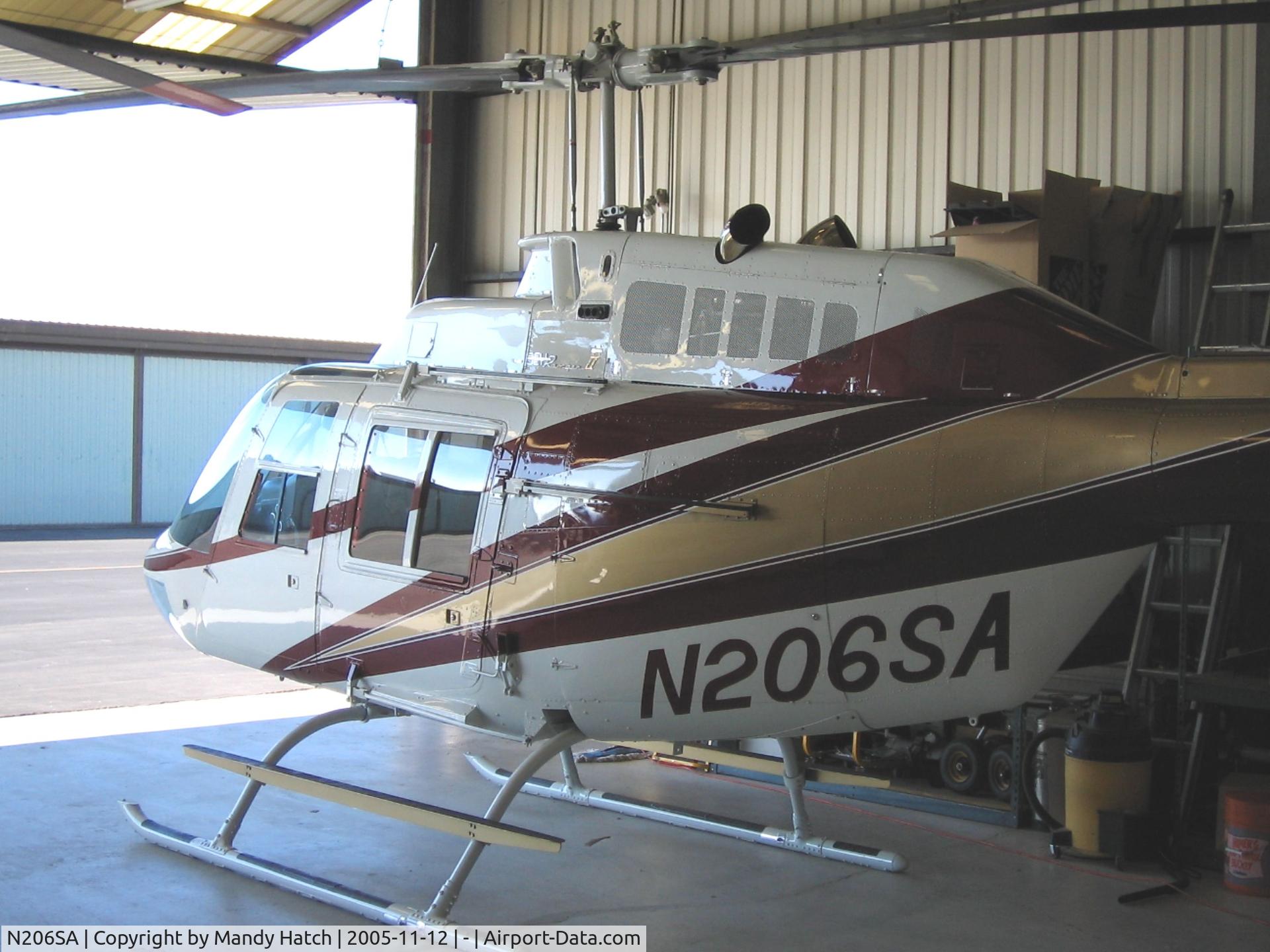 N206SA, 1973 Bell 206B JetRanger II C/N 1013, In the hanger