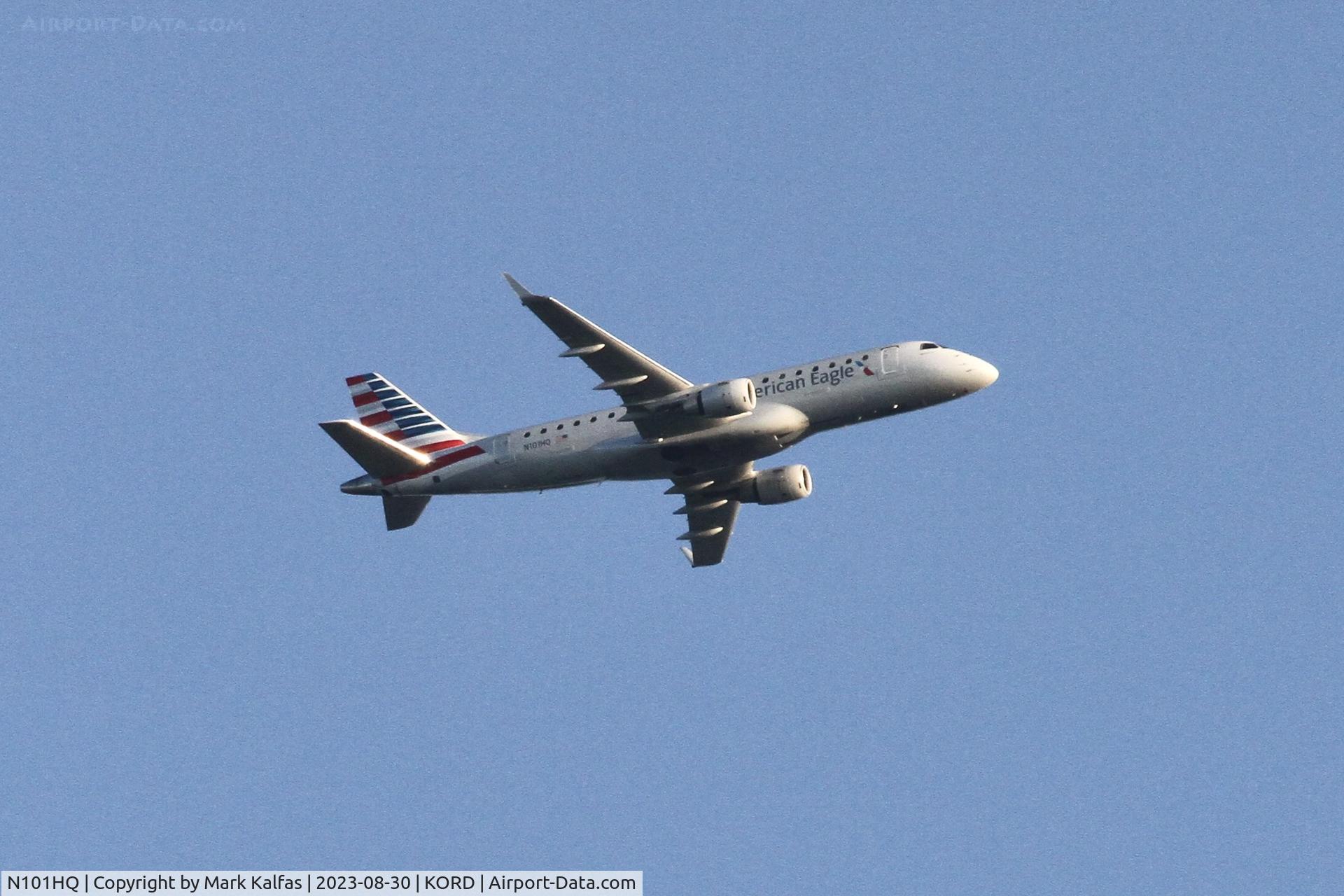 N101HQ, 2007 Embraer 175LR (ERJ-170-200LR) C/N 17000156, E75L Republic Airways / American Eagle Embraer 175LR N101HQ arriving KORD