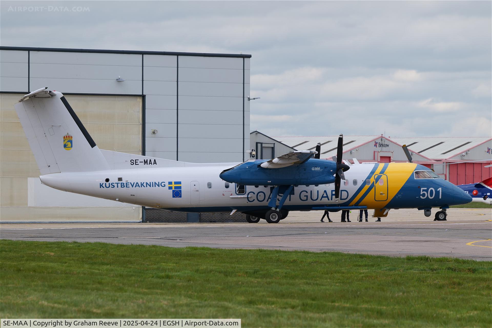 SE-MAA, 2006 De Havilland Canada DHC-8-311AQ Dash 8 C/N 622, Just landed at Norwich.