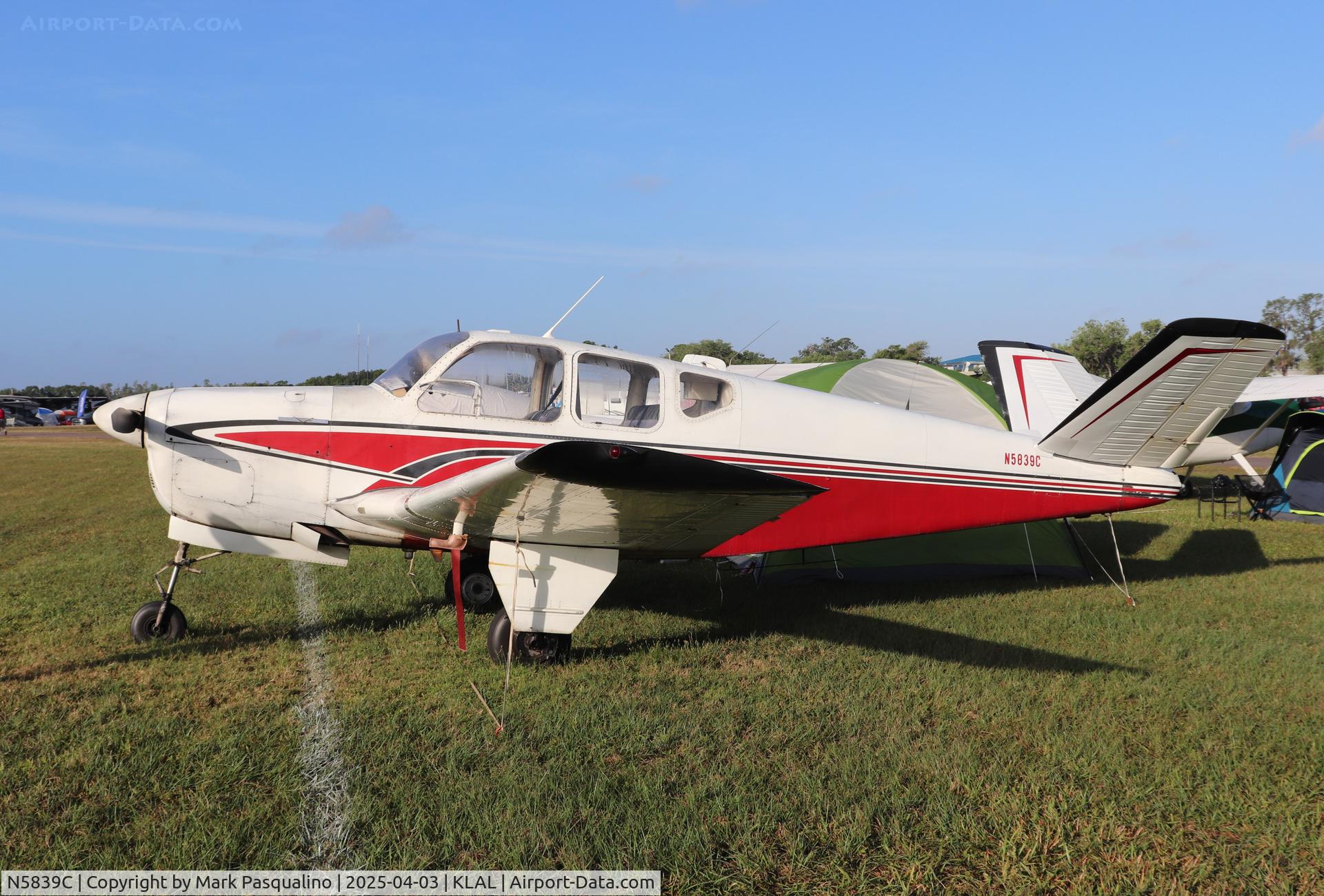 N5839C, 1951 Beech C35 Bonanza C/N D-2829, Beech C35