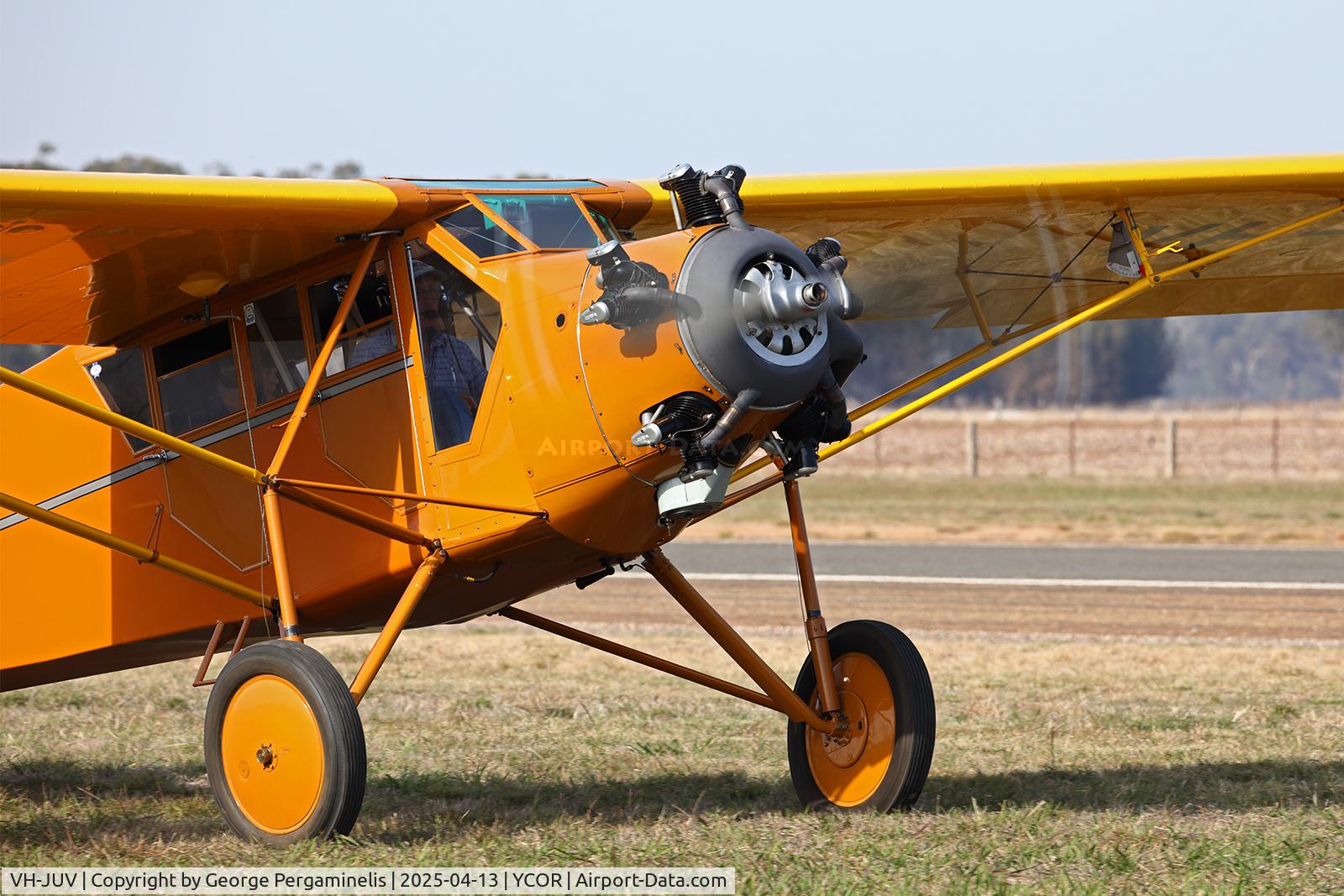 VH-JUV, 1929 Curtiss-Wright Robin J-1 C/N 477, Antique Aeroplane Association of Australia National Fly-in 2025.