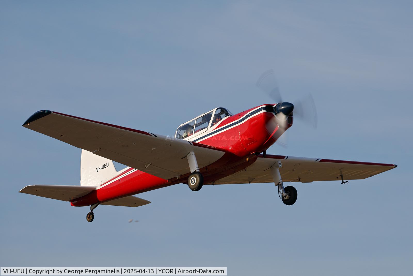 VH-UEU, 1950 De Havilland DHC-1 Chipmunk T.10 C/N C1/0057, Antique Aeroplane Association of Australia National Fly-in 2025.