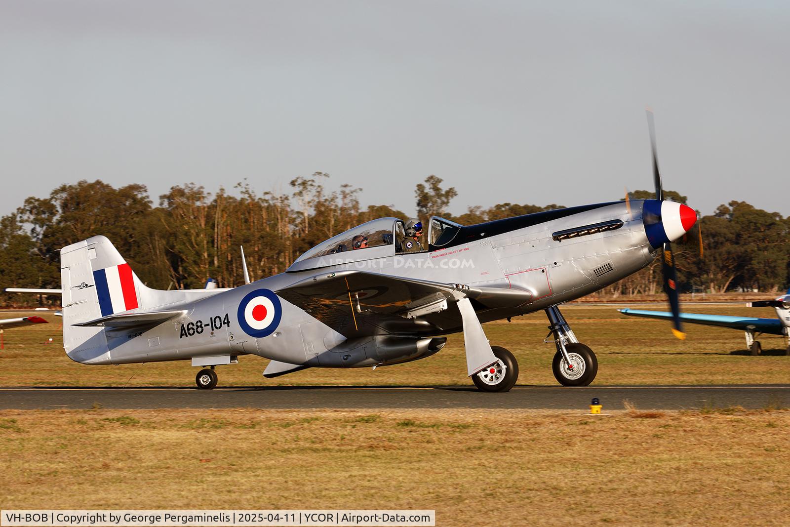 VH-BOB, 1947 Commonwealth CA-18 Mustang 21 C/N 1429, Antique Aeroplane Association of Australia National Fly-in 2025.