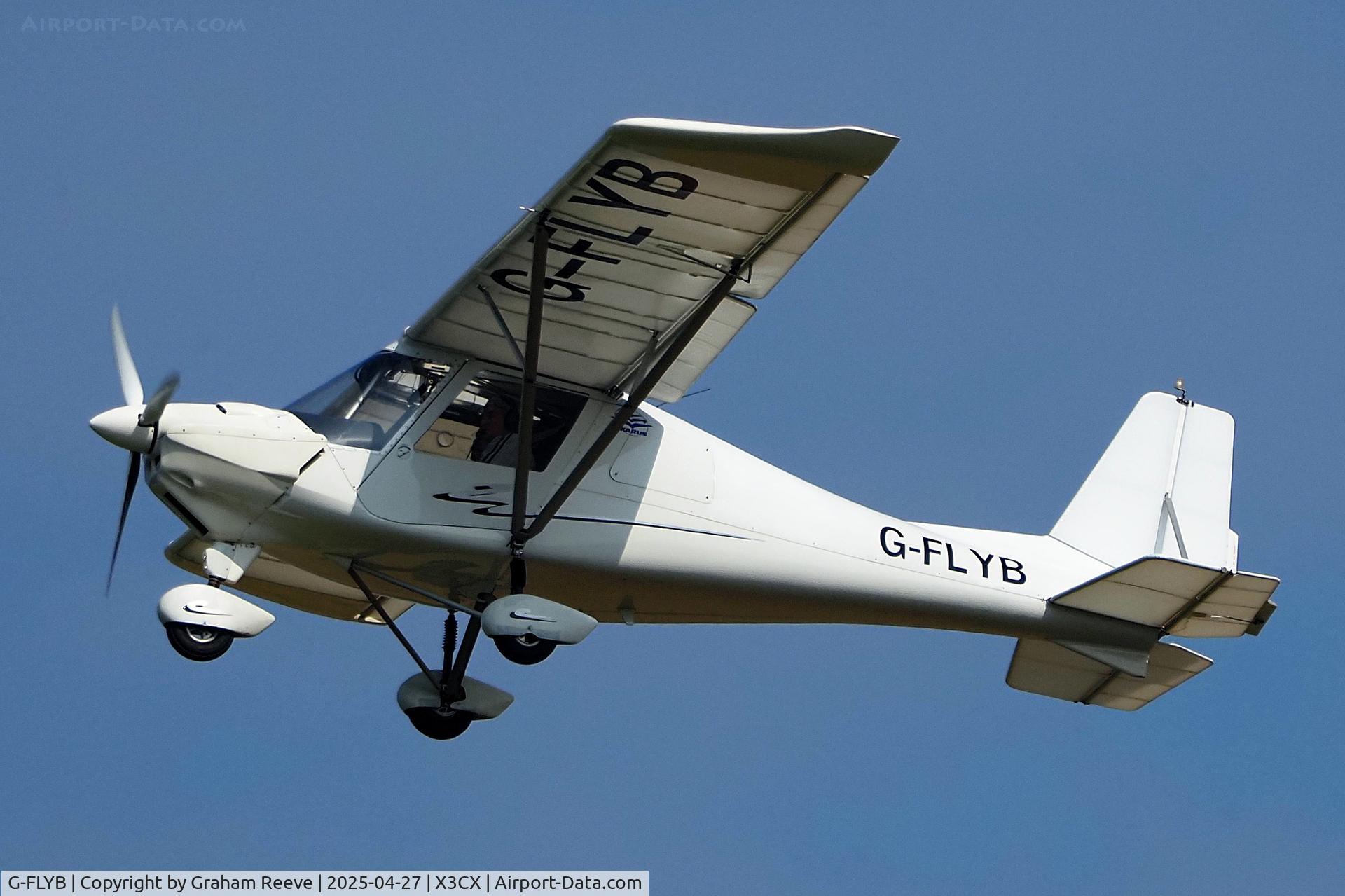 G-FLYB, 2003 Comco Ikarus C42 FB100 C/N 0309-6572, Departing from Northrepps.