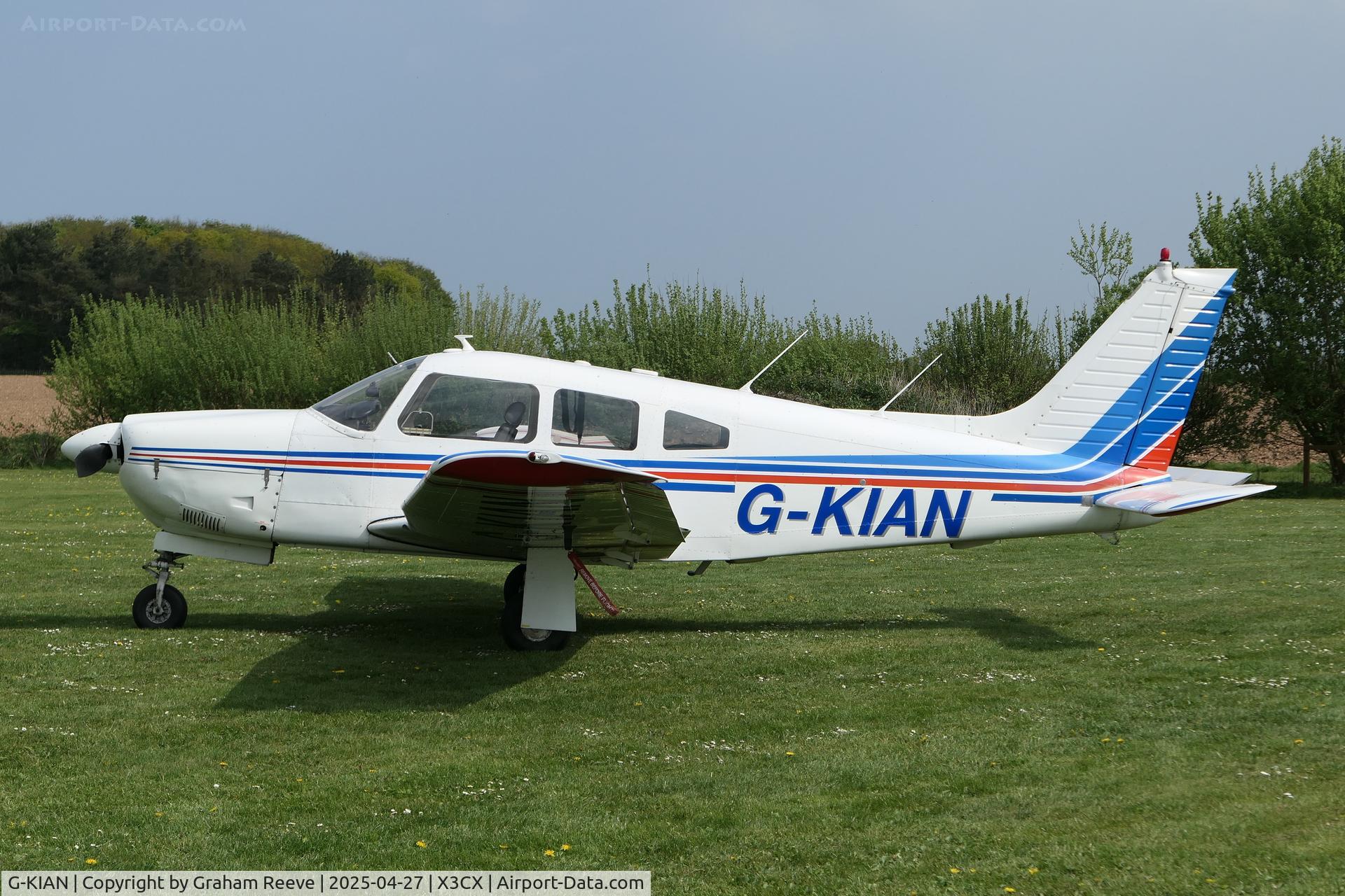 G-KIAN, 1978 Piper PA-28R-201 Cherokee Arrow III C/N 28R-7837022, Parked at Northrepps.
