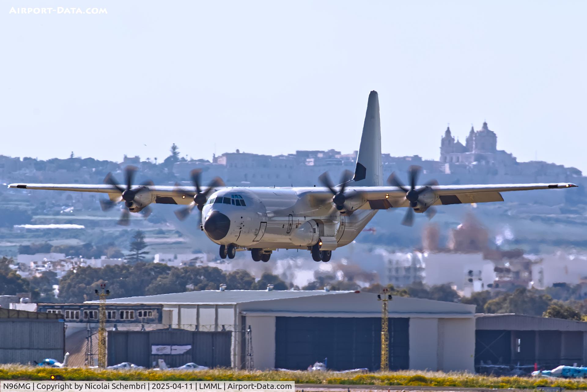 N96MG, 2020 Lockheed Martin LM-100J Super Hercules C/N 382-5889, On short final for runway 13 at LMML