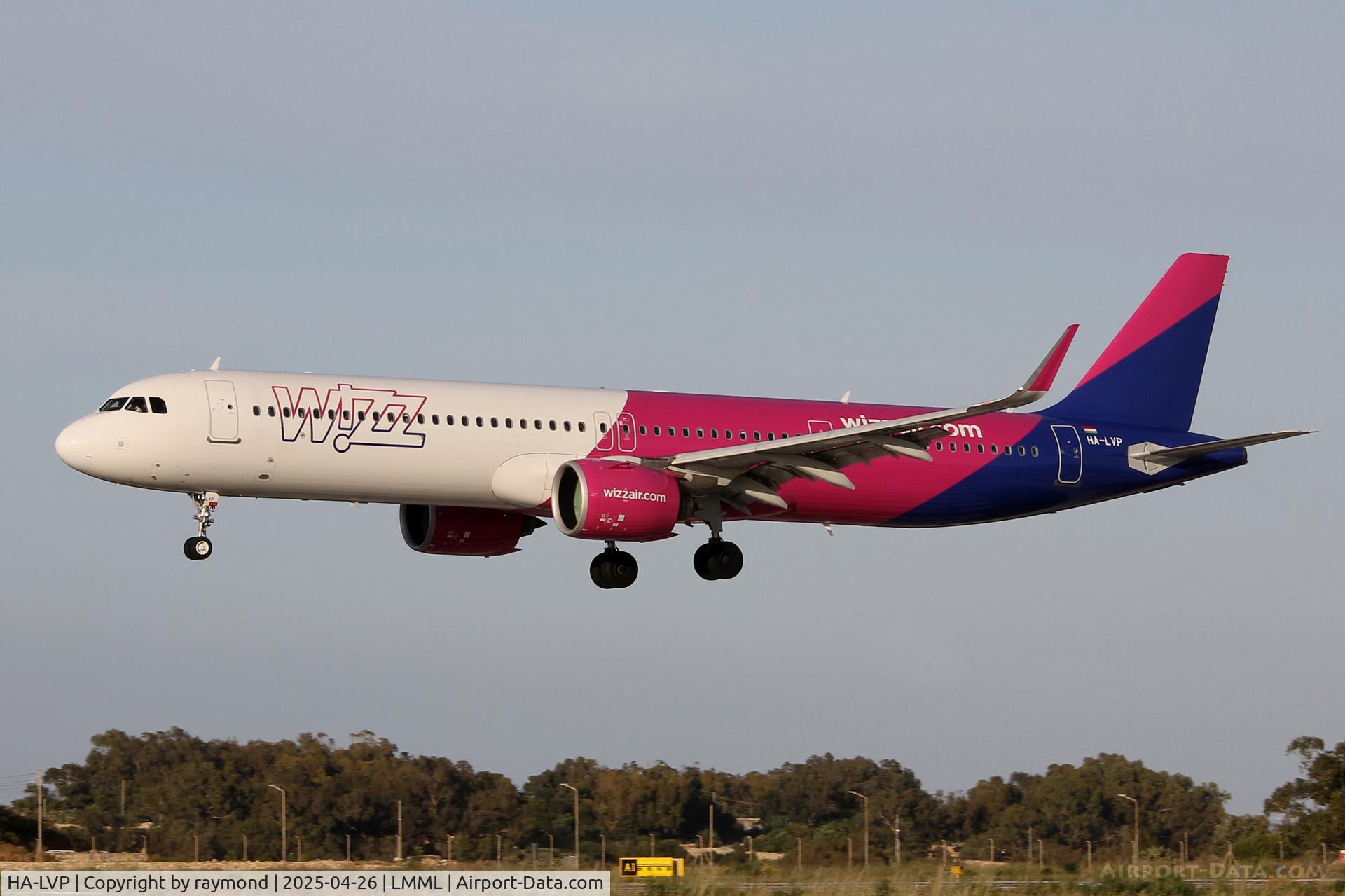 HA-LVP, 2021 Airbus A321-271NX C/N 10227, Wizzair Airbus A321-271NX reg HA-LVP on final approach landing in Malta.