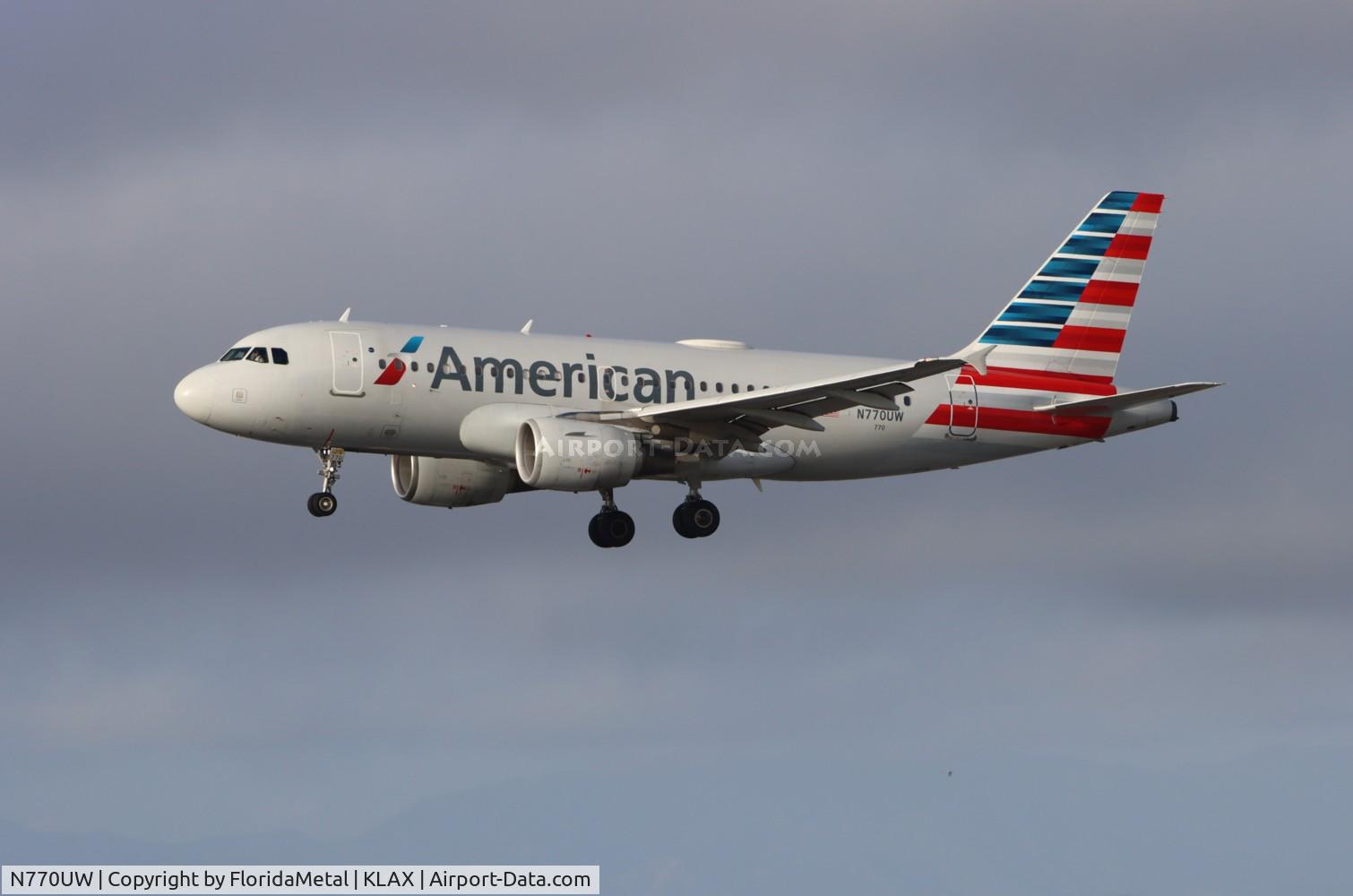 N770UW, 2000 Airbus A319-112 C/N 1393, AAL A319 zx cyvr-lax