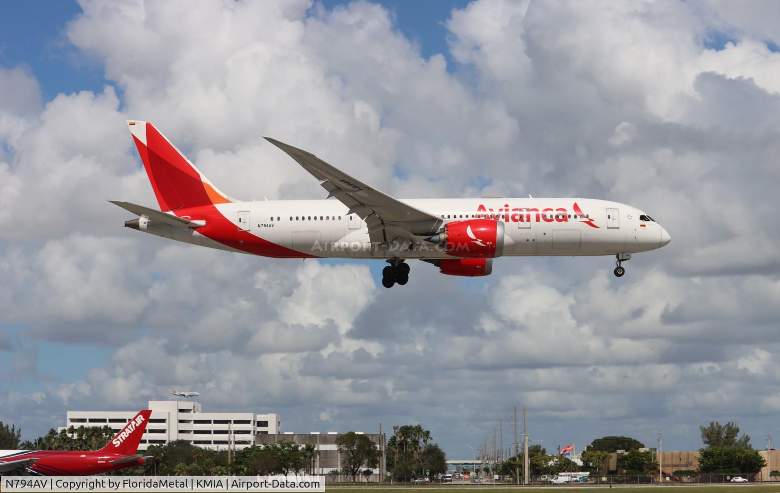N794AV, 2017 Boeing 787-8 Dreamliner C/N 39406, AVA 788 zx bog-mia