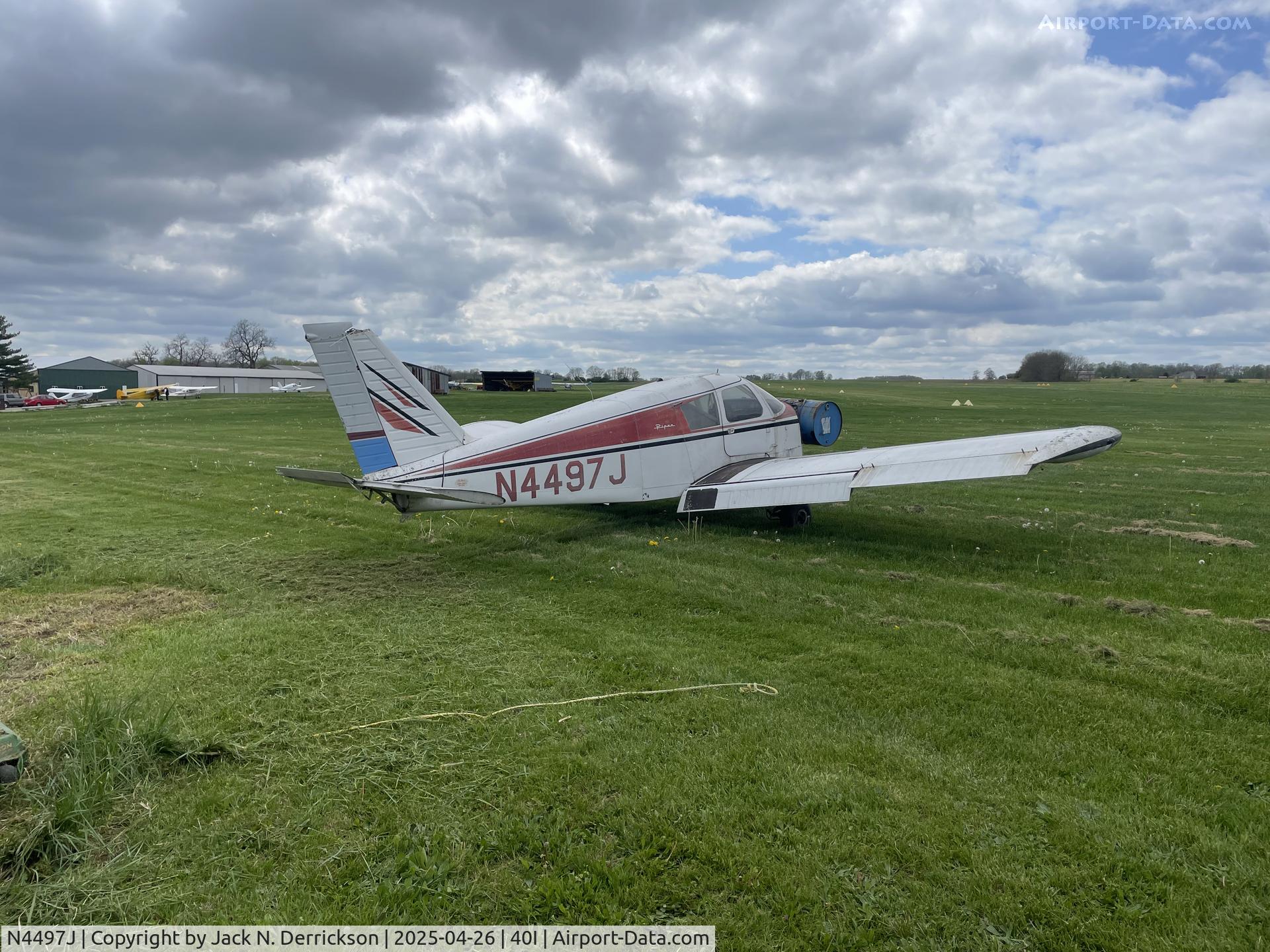 N4497J, 1967 Piper PA-28-140 C/N 28-22916, Moving the bird to mow its spot.