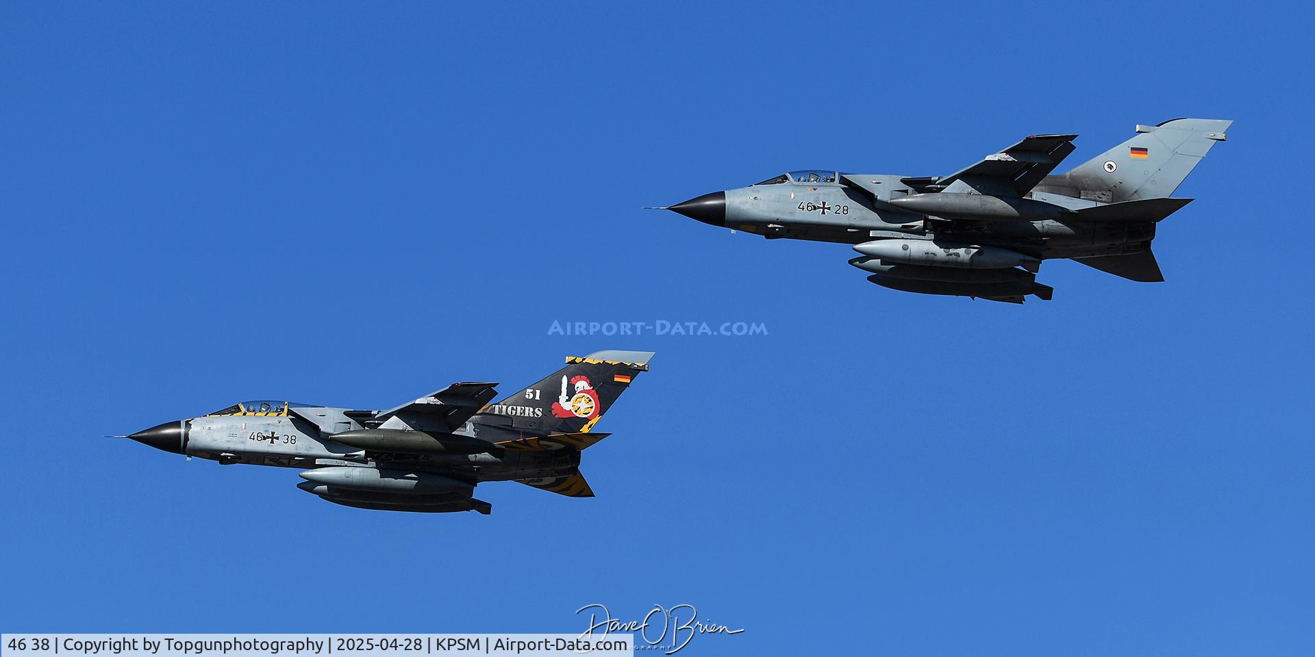 46 38, Panavia Tornado ECR C/N 856/GS271/4338, GAMF53 flight in for a low approach