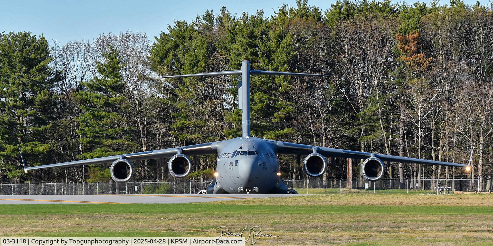 03-3118, 2003 Boeing C-17A Globemaster III C/N P-118, REACH45 pulling up to RW34