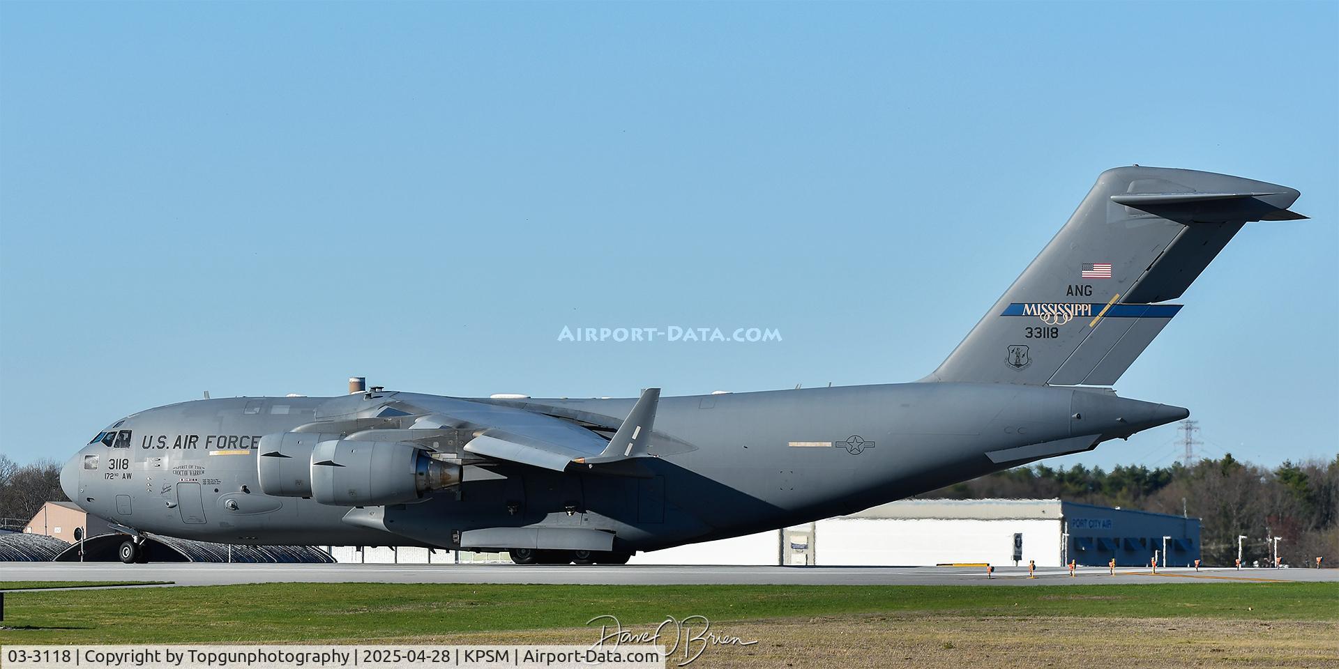 03-3118, 2003 Boeing C-17A Globemaster III C/N P-118, 183rd AS / Thompson Field ANGB, MS