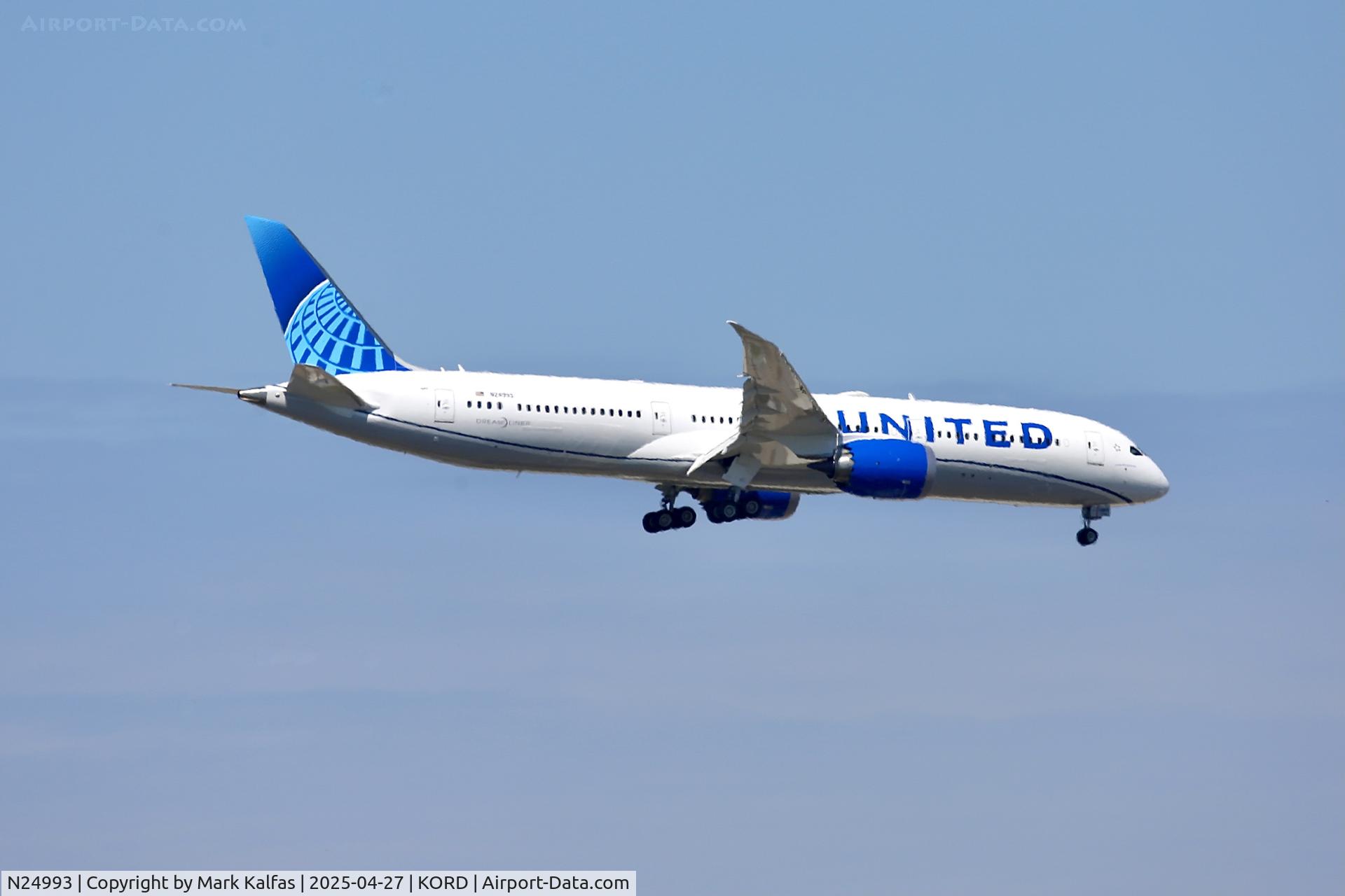 N24993, 2025 Boeing 787-9 Dreamliner Dreamliner C/N 38269, B789 United Airlines 787-9 Dreamliner, N24993 operating as UA3900, on a ferry flight from IAD-ORD.