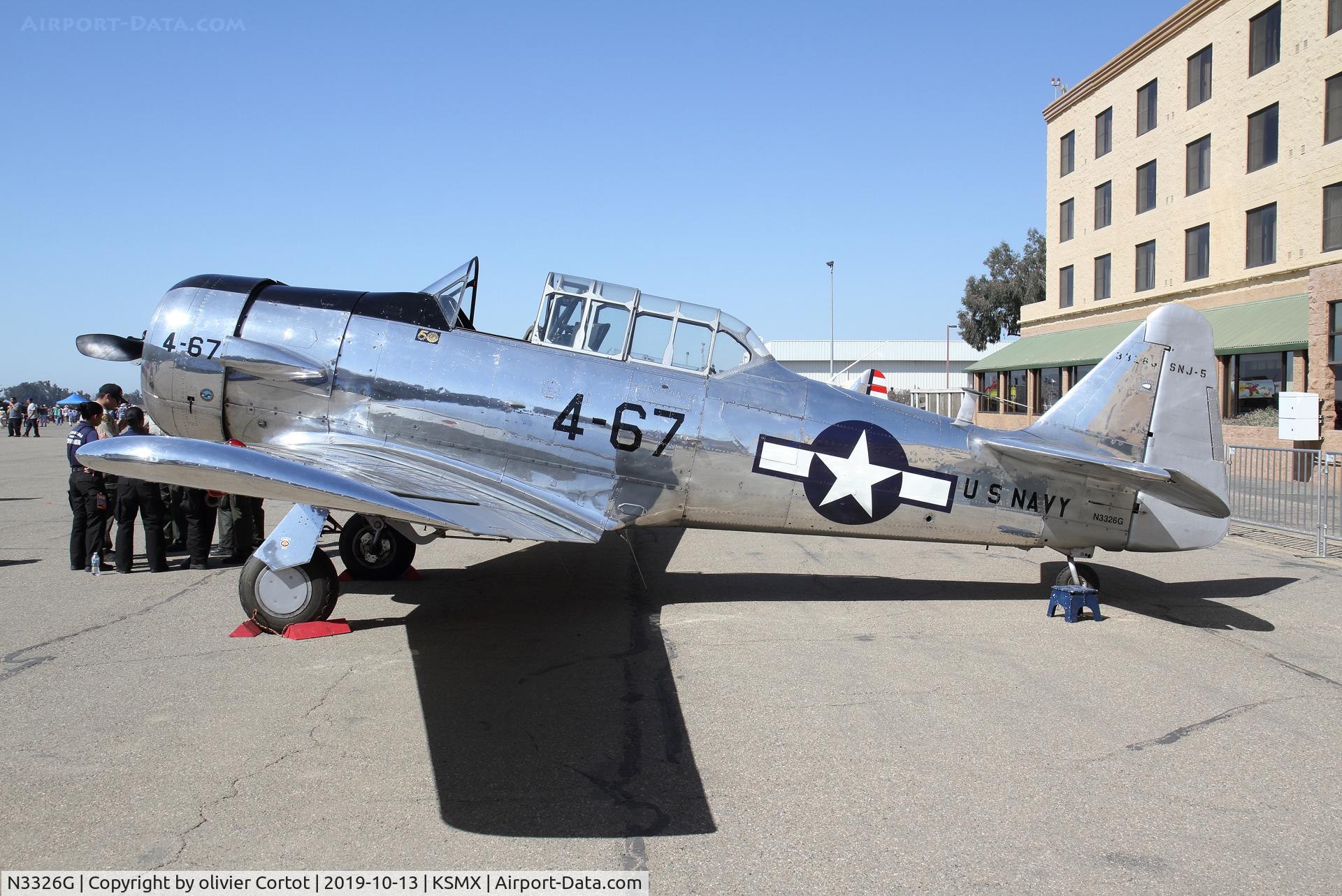 N3326G, 1943 North American AT-6D C/N 43846, Santa Maria airshow 2019