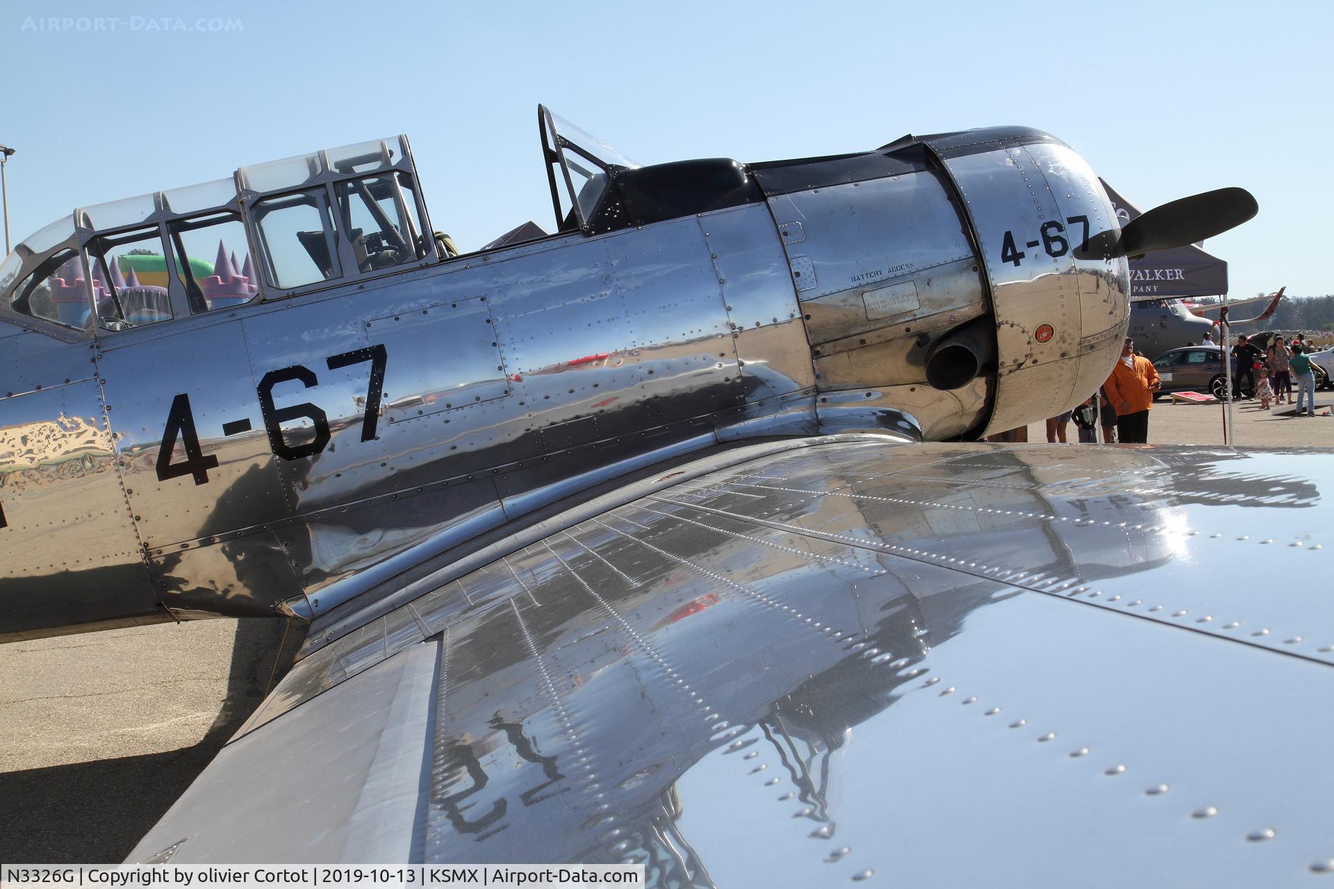 N3326G, 1943 North American AT-6D C/N 43846, Santa Maria airshow 2019