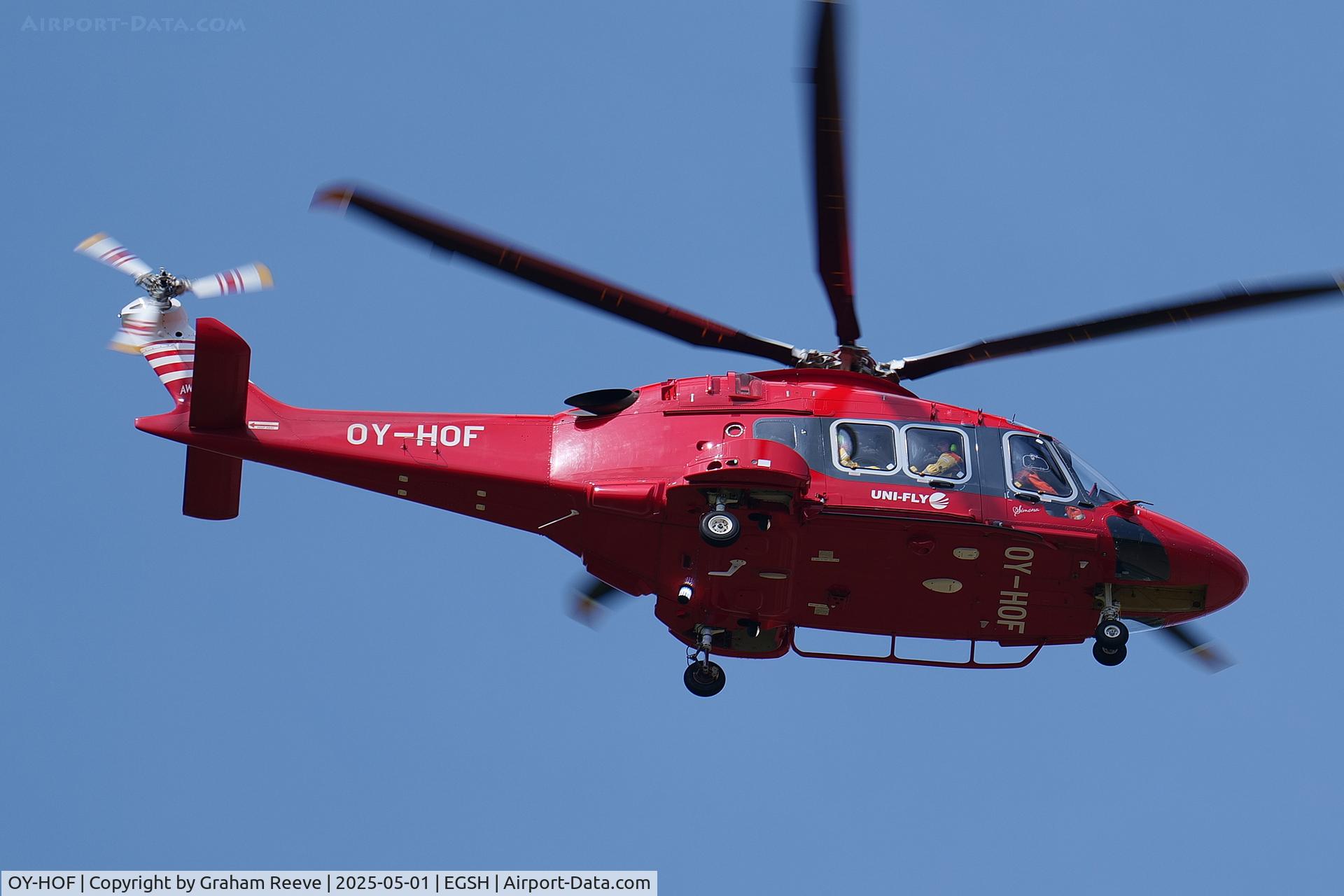 G-UNIH, 2025 Leonardo SPA AW139 C/N 32088, Departing from Norwich.