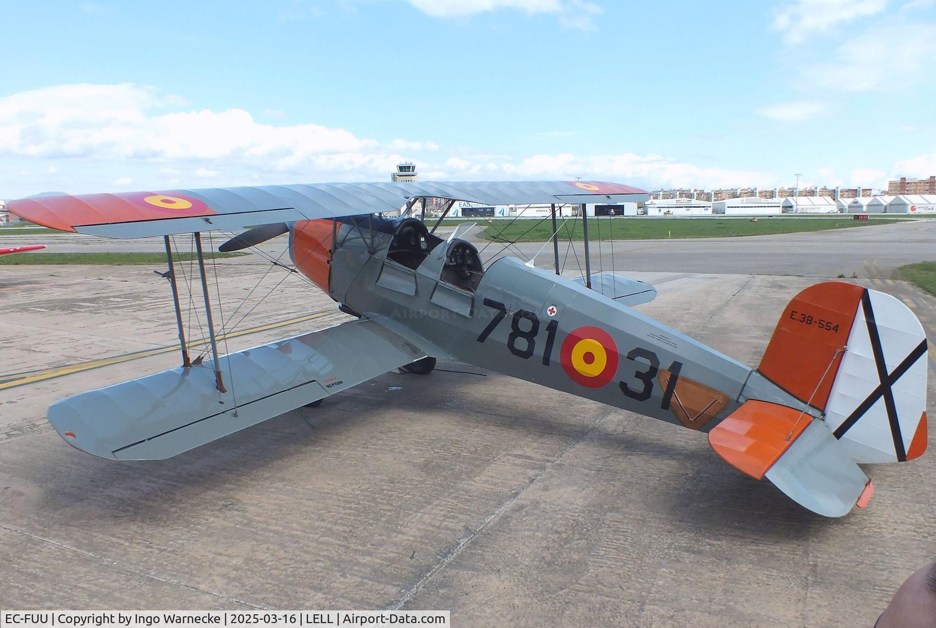 EC-FUU, CASA 1-131E Jungmann C/N 2167, CASA 1.131 (E3B) (spanish license built Bücker Bü 131 Jungmann) of the FPAC Aeronautical Museum of Catalonia at the March 2025 FPAC Open Day at Sabadell Airport