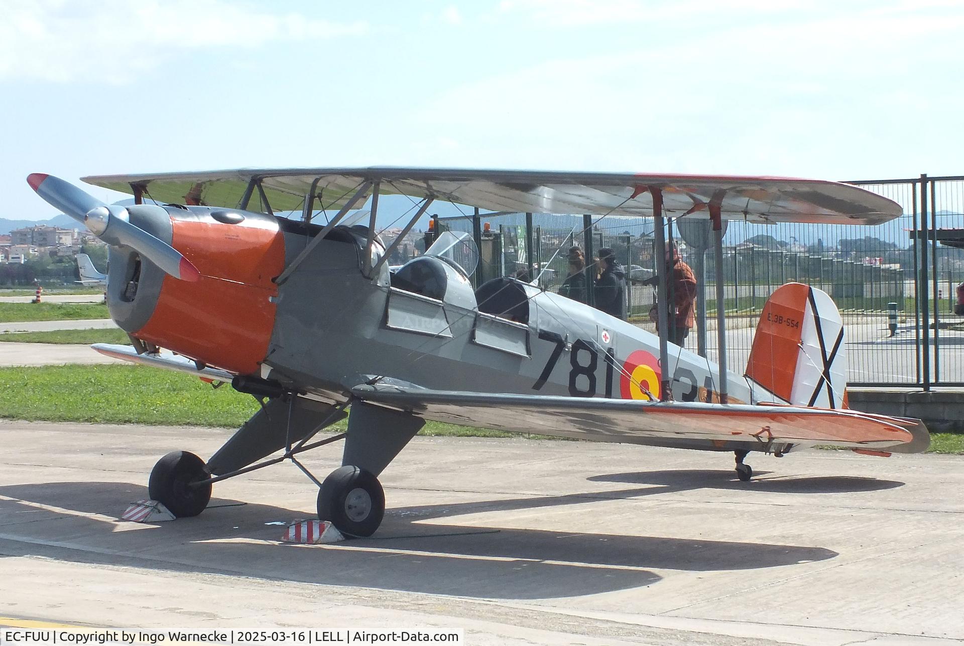 EC-FUU, CASA 1-131E Jungmann C/N 2167, CASA 1.131 (E3B) (spanish license built Bücker Bü 131 Jungmann) of the FPAC Aeronautical Museum of Catalonia at the March 2025 FPAC Open Day at Sabadell Airport