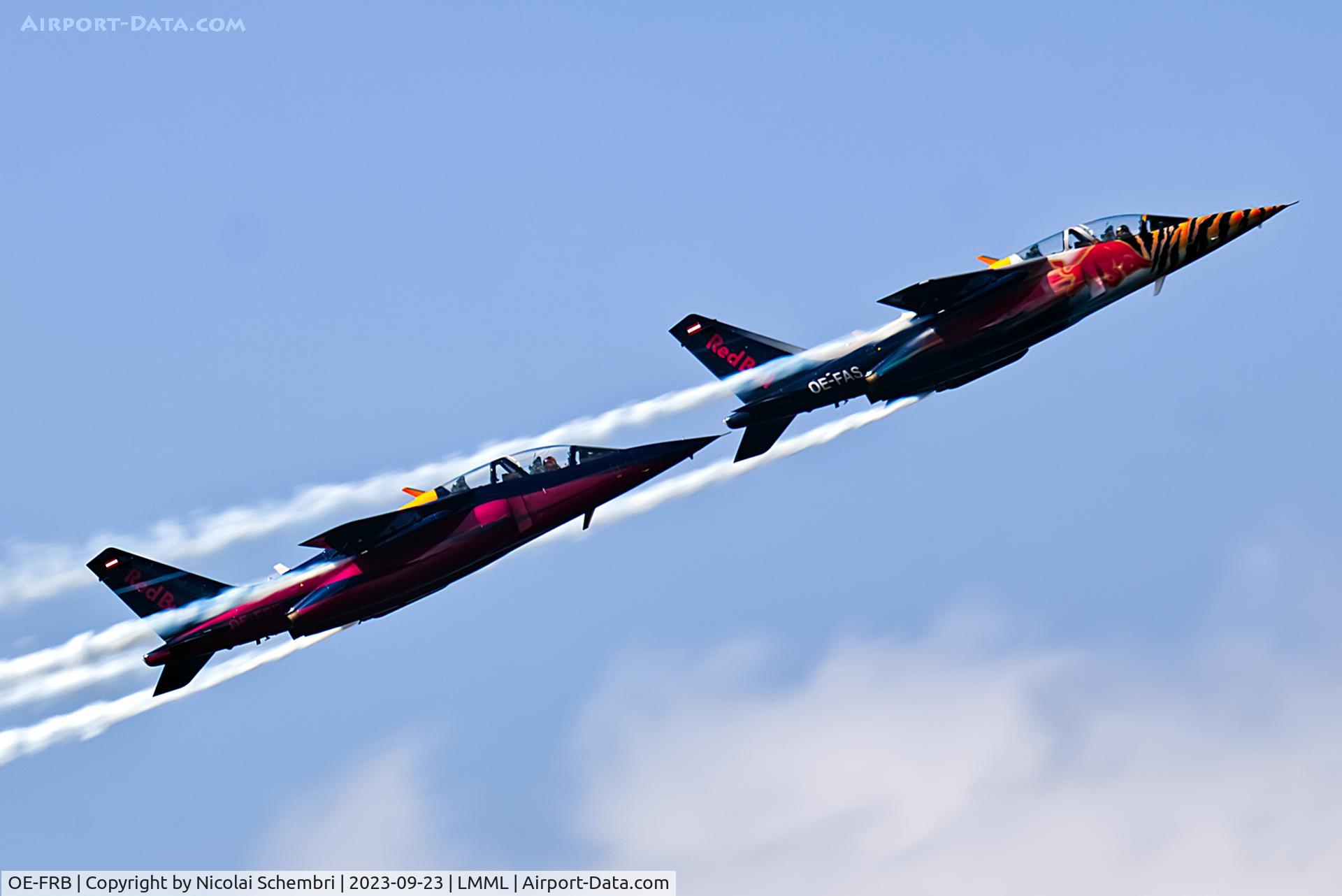 OE-FRB, Dassault-Dornier Alpha Jet A C/N 0130, Flying display at the Malta International Airshow 2023.