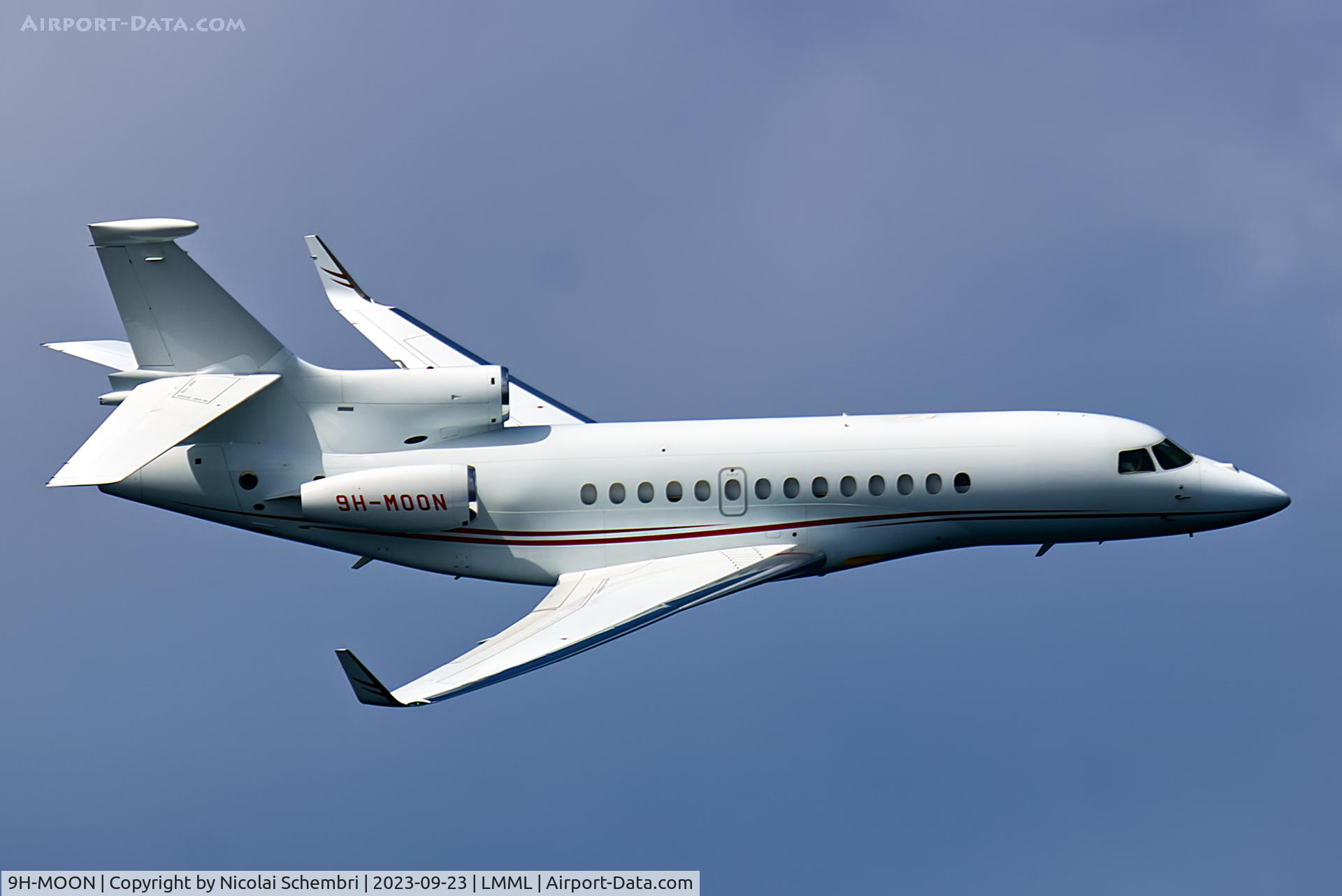 9H-MOON, 2010 Dassault Falcon 7X C/N 104, Flying display at the Malta International Airshow 2023.