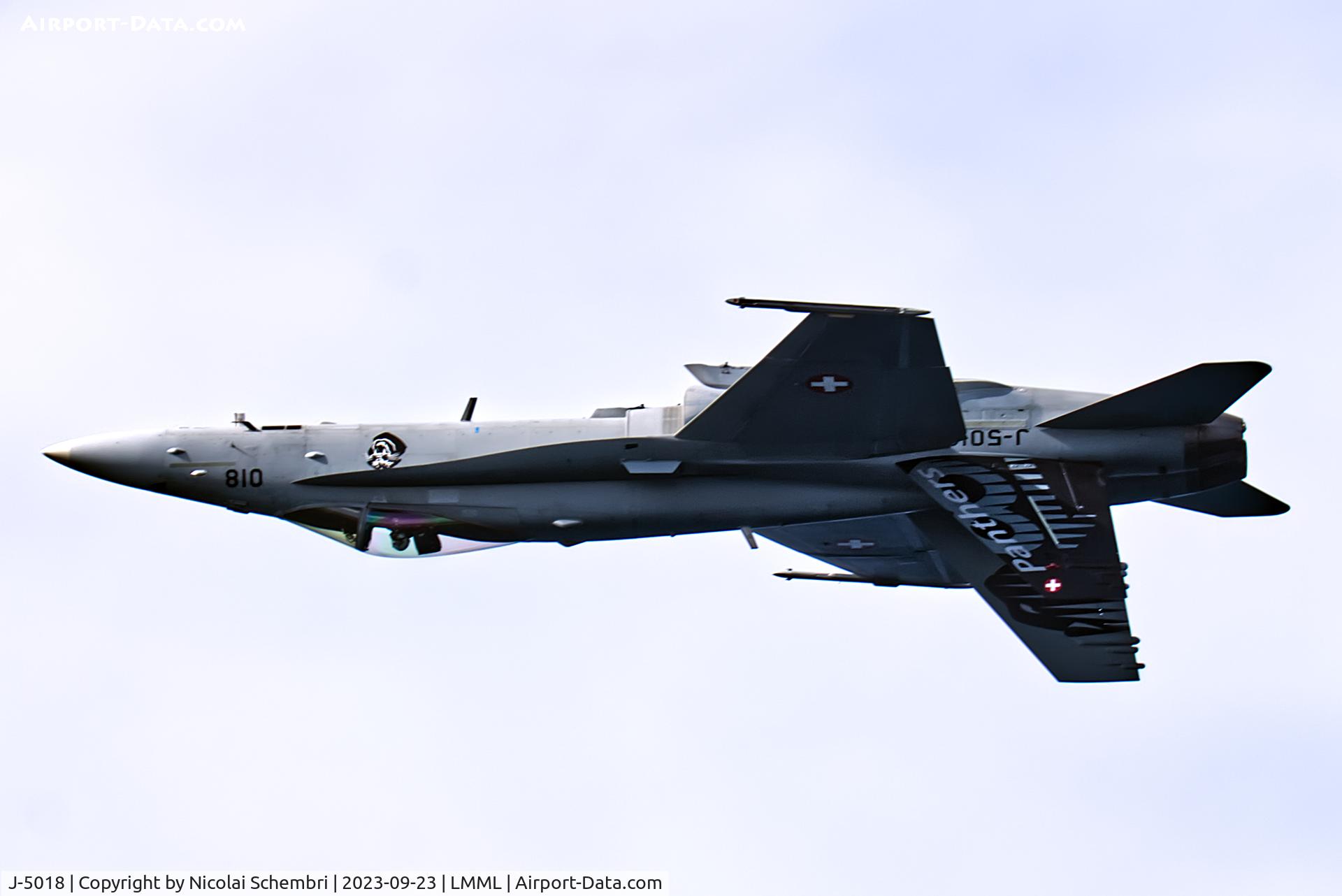 J-5018, 1998 McDonnell Douglas F/A-18C Hornet C/N 1366, Flying display at the Malta International Airshow 2023.
