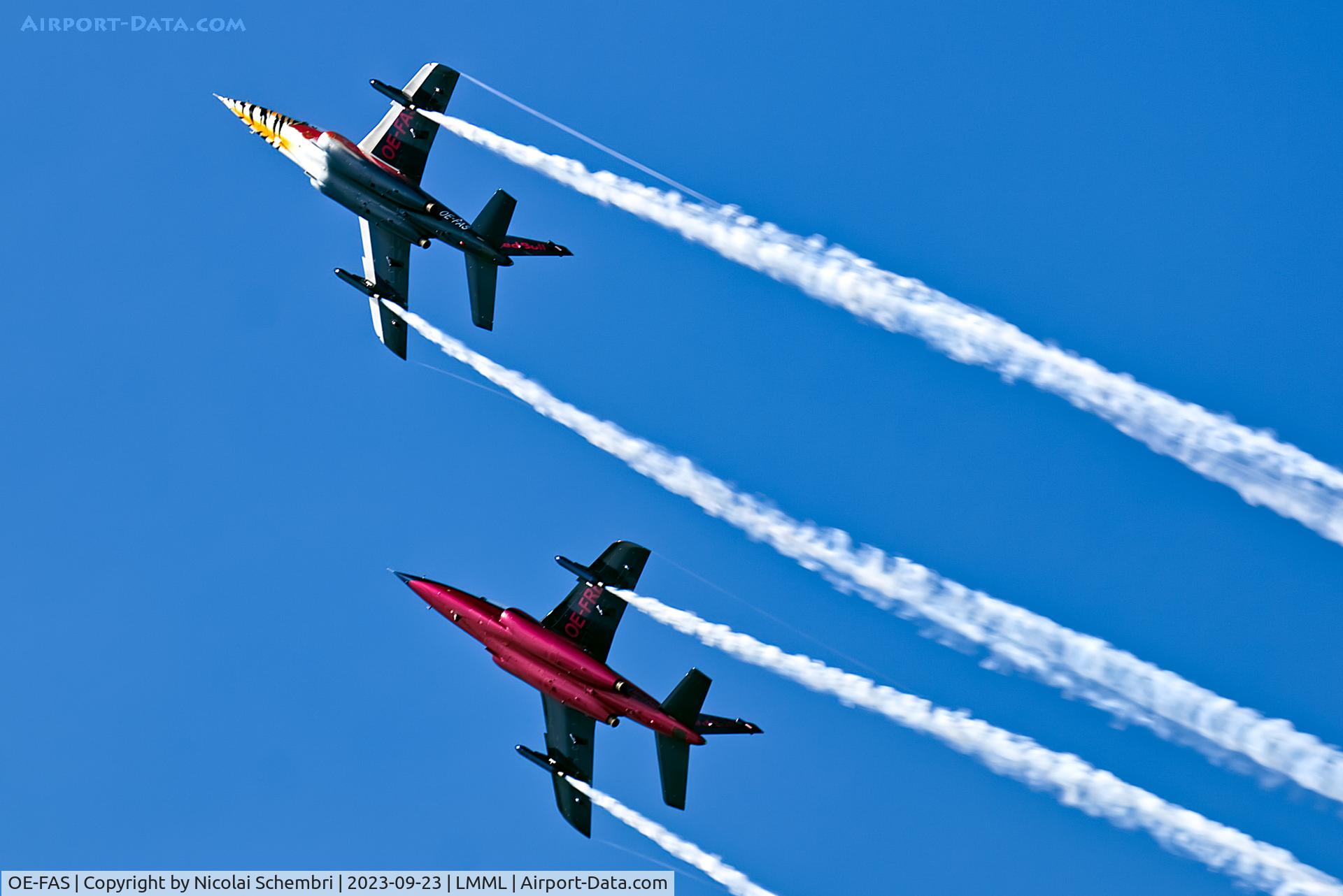 OE-FAS, Dassault-Dornier Alpha Jet A C/N 0090, Flying display at the Malta International Airshow 2023.