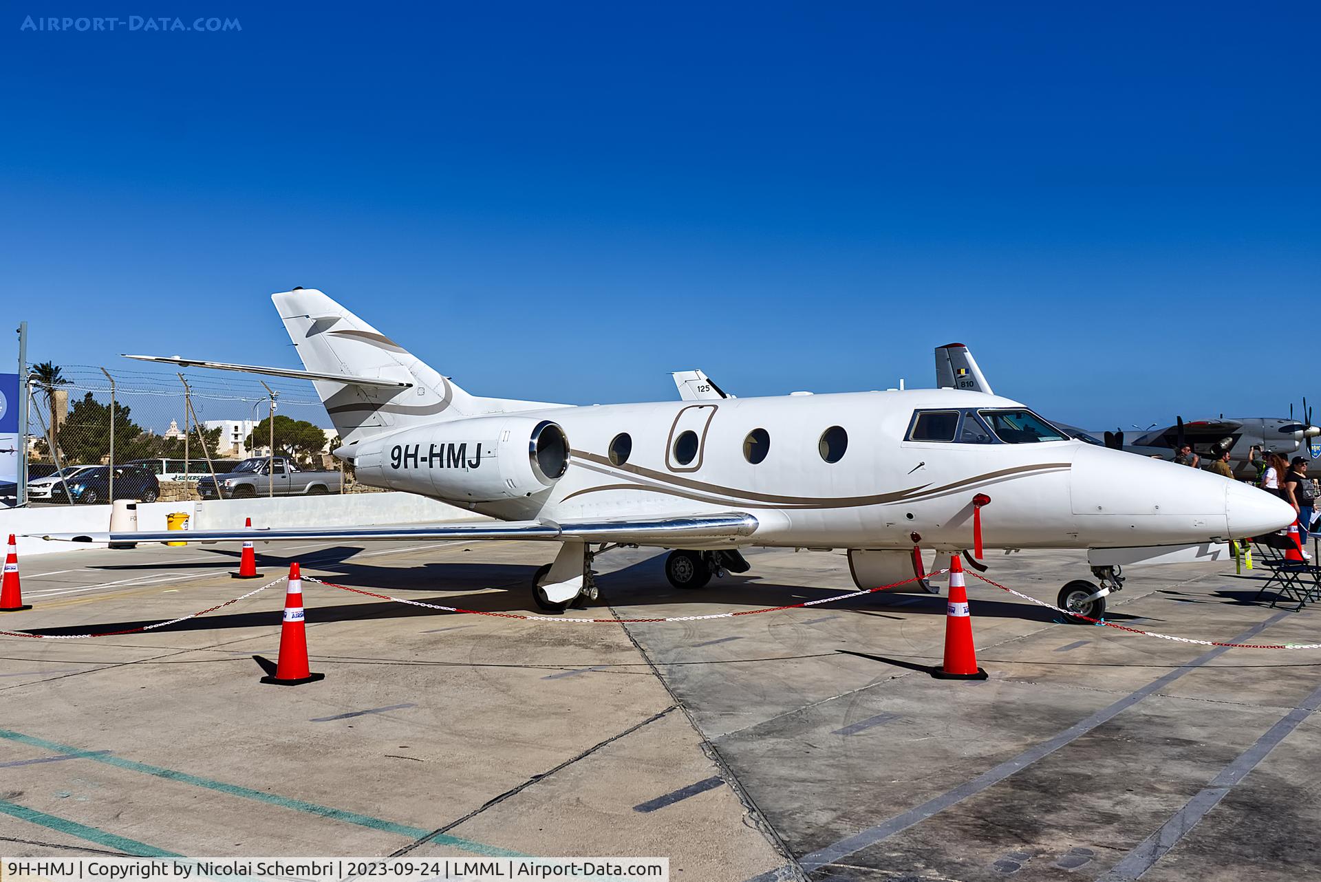 9H-HMJ, 1989 Dassault Falcon 10 C/N 225, Static display at the Malta International Airshow 2023.