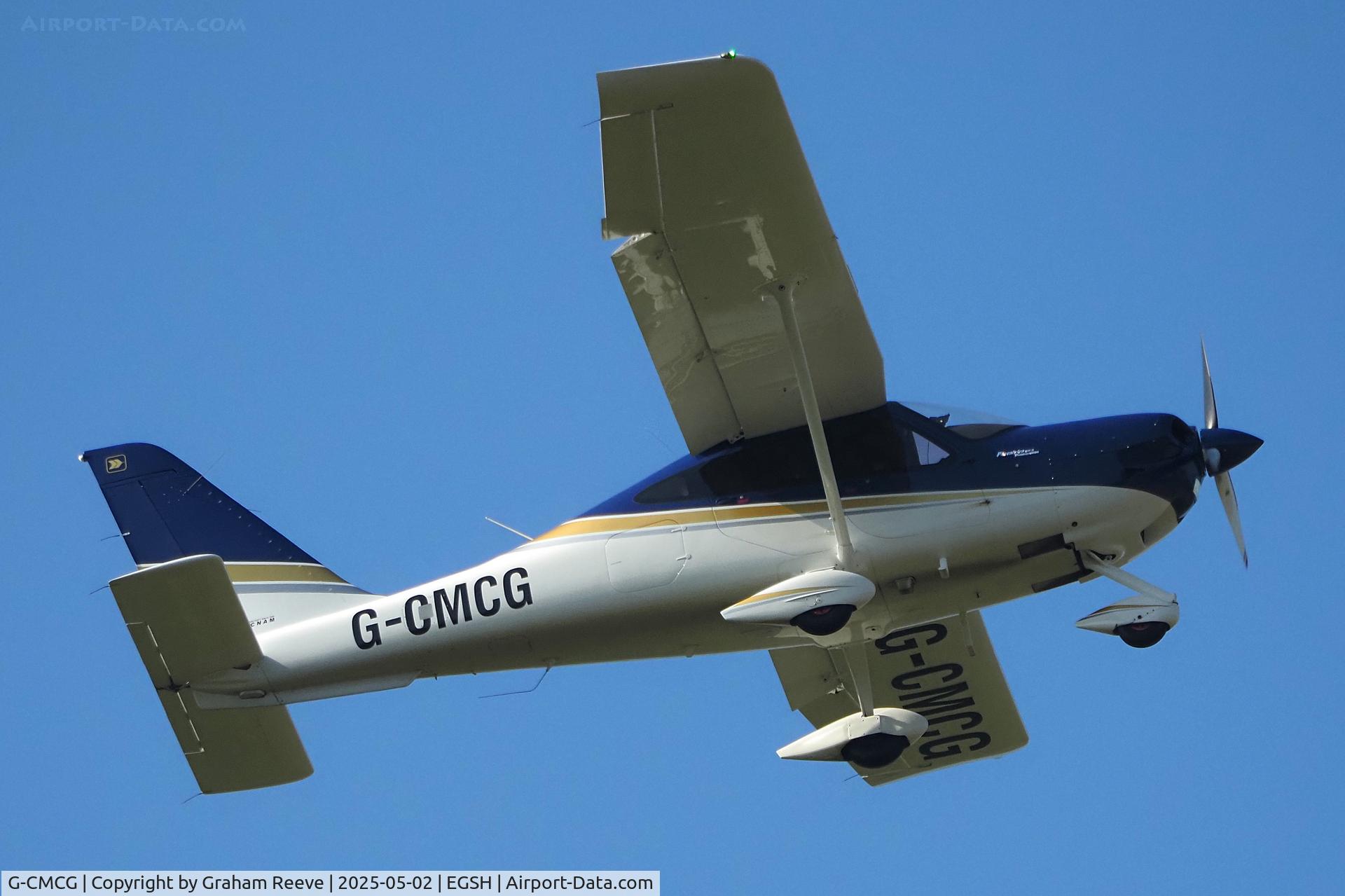 G-CMCG, 2021 Tecnam P-2010 TDi C/N 146, Departing from Norwich.