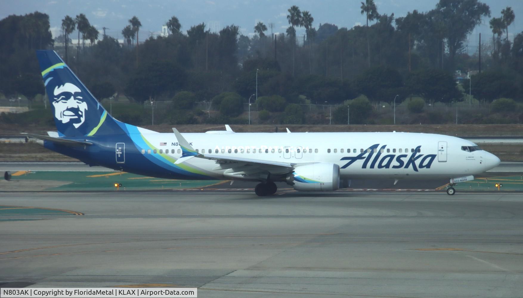 N803AK, 2024 Boeing 737-8 MAX C/N 67803, ASA 737-8 zx lax-sea