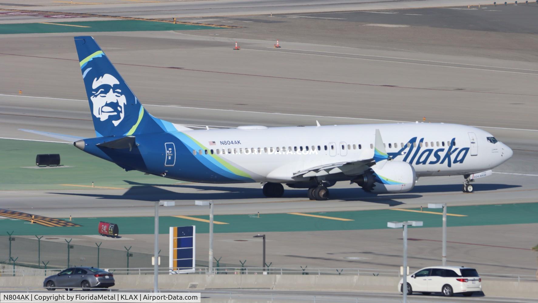N804AK, 2024 Boeing 737-8 MAX C/N 67804, ASA 737-8 zx lax-pdx