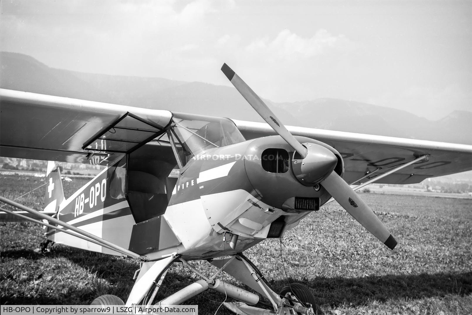 HB-OPO, 1957 Piper PA-18 C/N 18-5708, Crashed on Jungfraujoch 1959-09-15. Parts were used to build another Piper.
Photo Date July 1958.