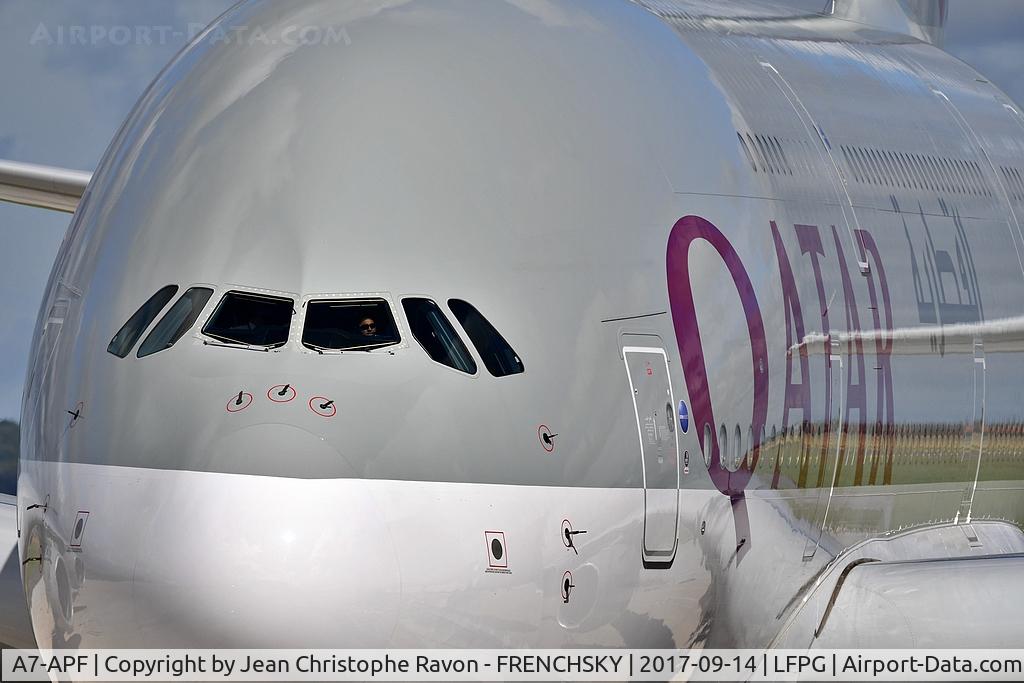 A7-APF, 2015 Airbus A380-861 C/N 0189, Qatar at CDG T1