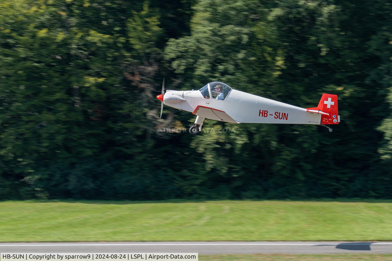 HB-SUN, 1960 Jodel D-9 Bebe Bebe C/N 73, Leaving Langenthal-Bleienbach