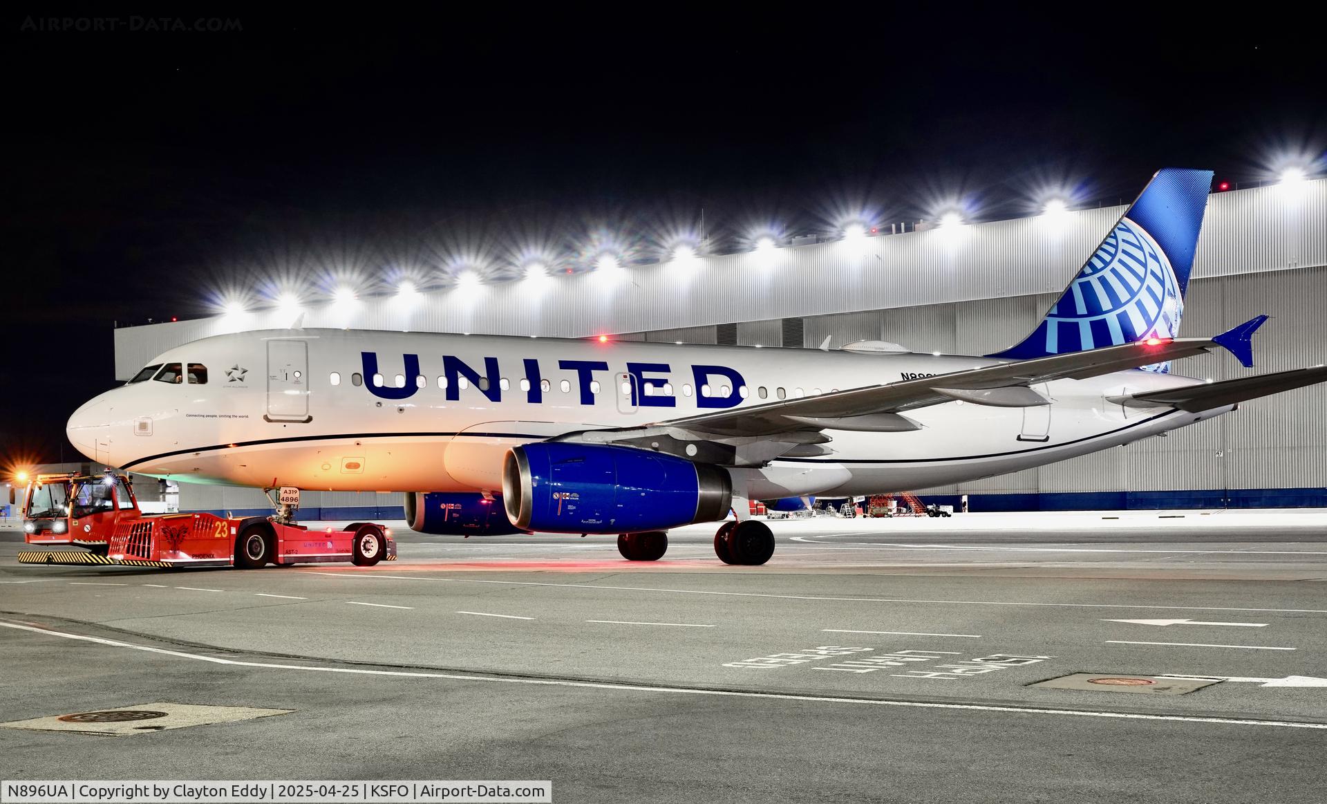 N896UA, 2007 Airbus A319-132 C/N 3144, SFO 2025