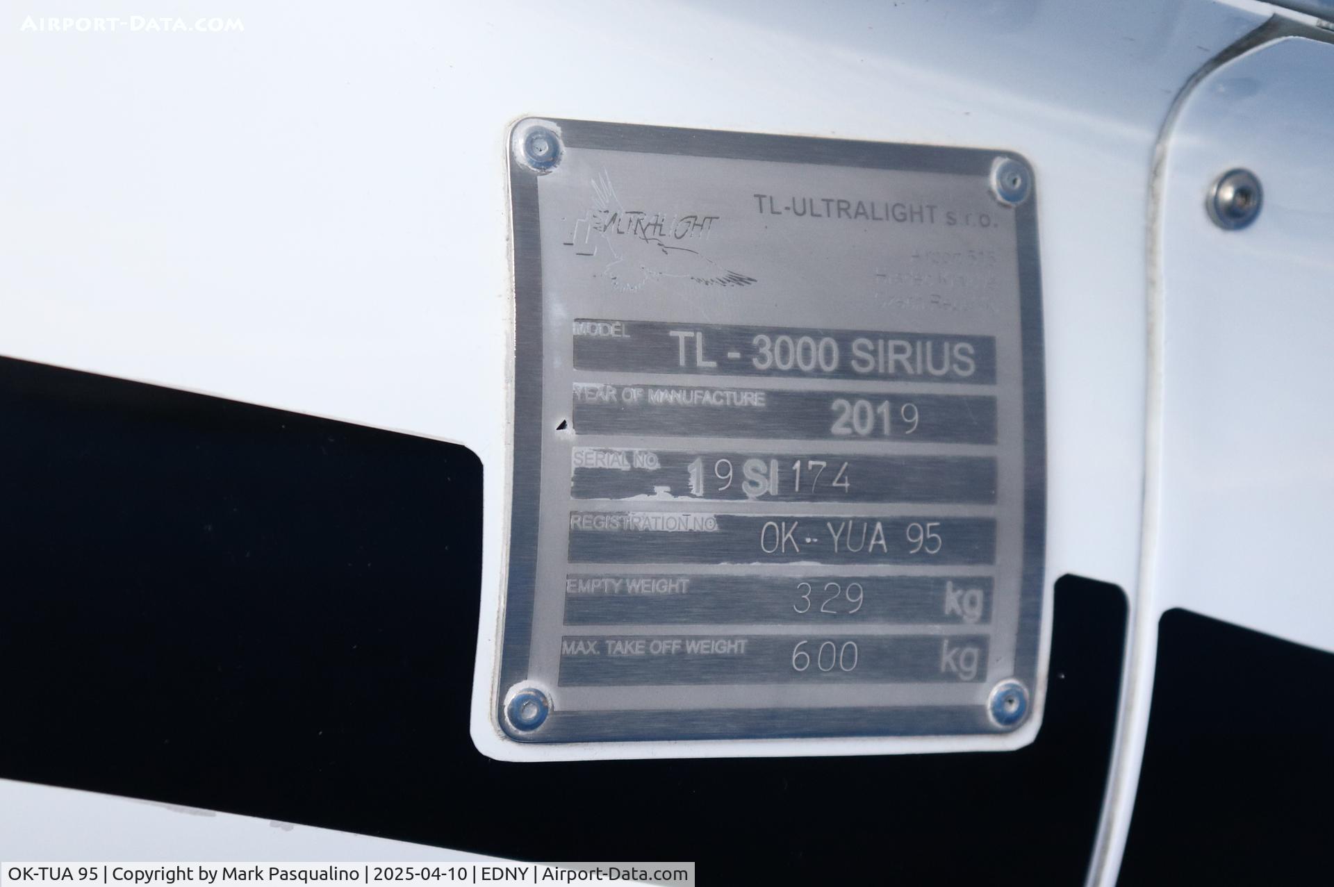 OK-TUA 95, 2019 TL-Ultralight TL-3000 Sirius C/N 19 SI 174, TL-Ultralight TL-3000 Sirius