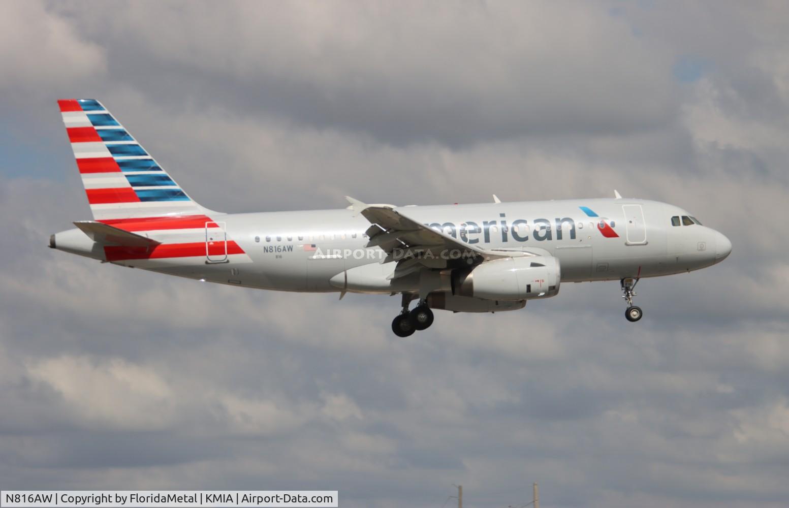 N816AW, 2000 Airbus A319-132 C/N 1350, AAL A319 zx tpa-mia