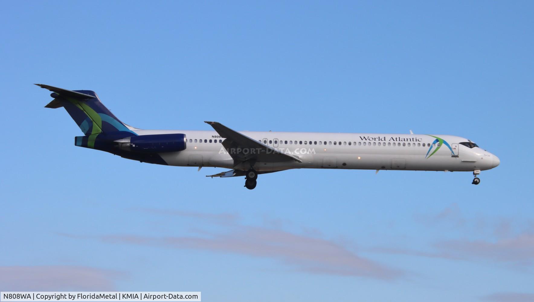 N808WA, 1990 McDonnell Douglas MD-83 (DC-9-83) C/N 53044, WAL MD-83 zx hav, muha-mia