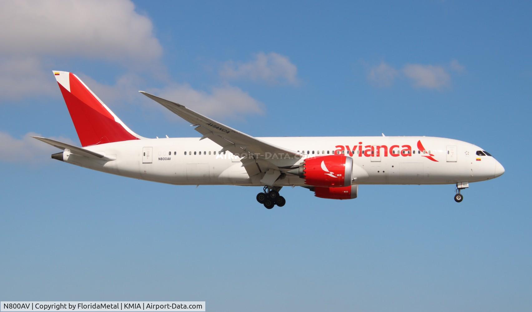 N800AV, 2015 Boeing 787-8 Dreamliner Dreamliner C/N 36526, AVA 788 zx bog,skbo-mia