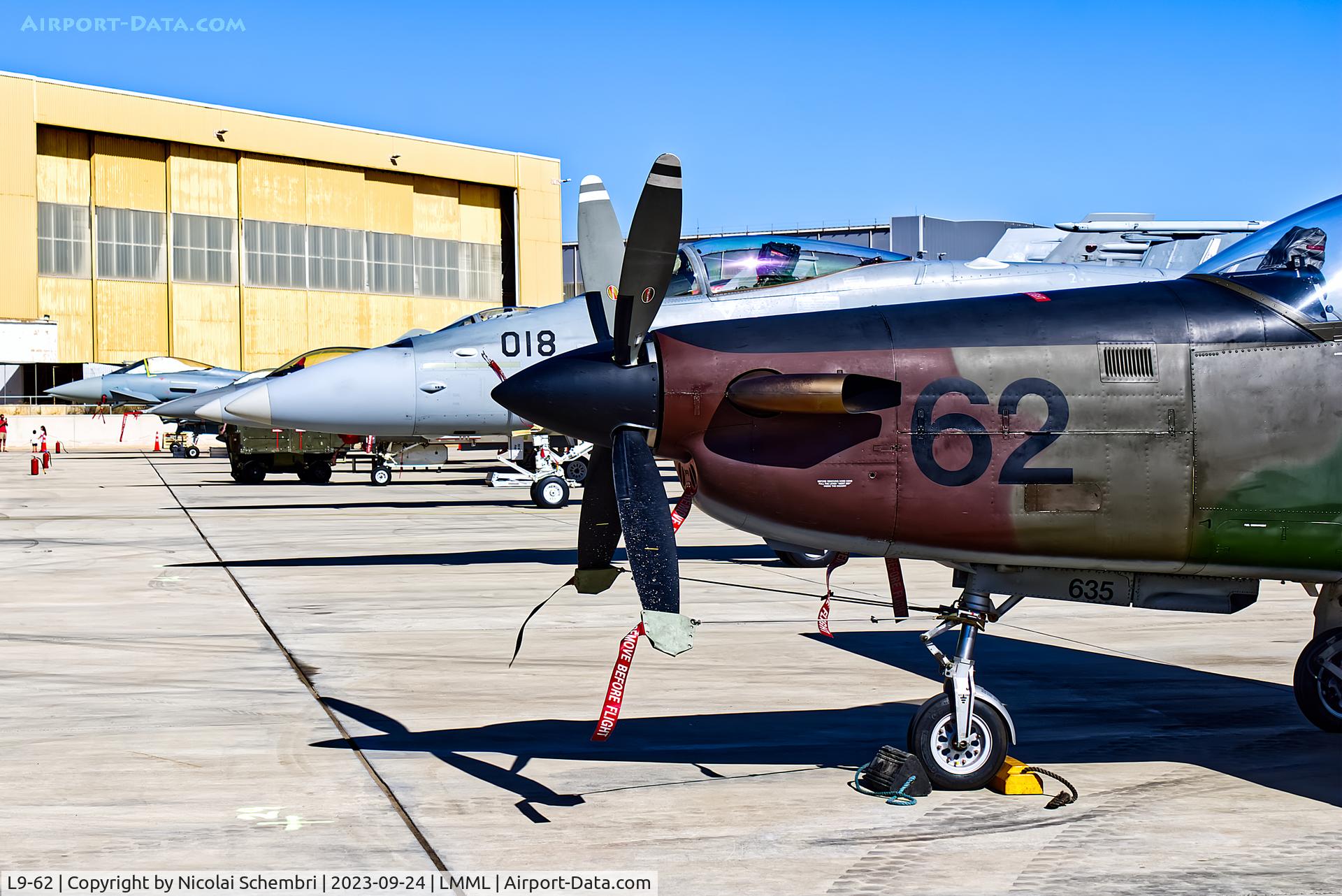 L9-62, Pilatus PC-9M Hudournik C/N 635, Static display at the Malta International Airshow 2023.