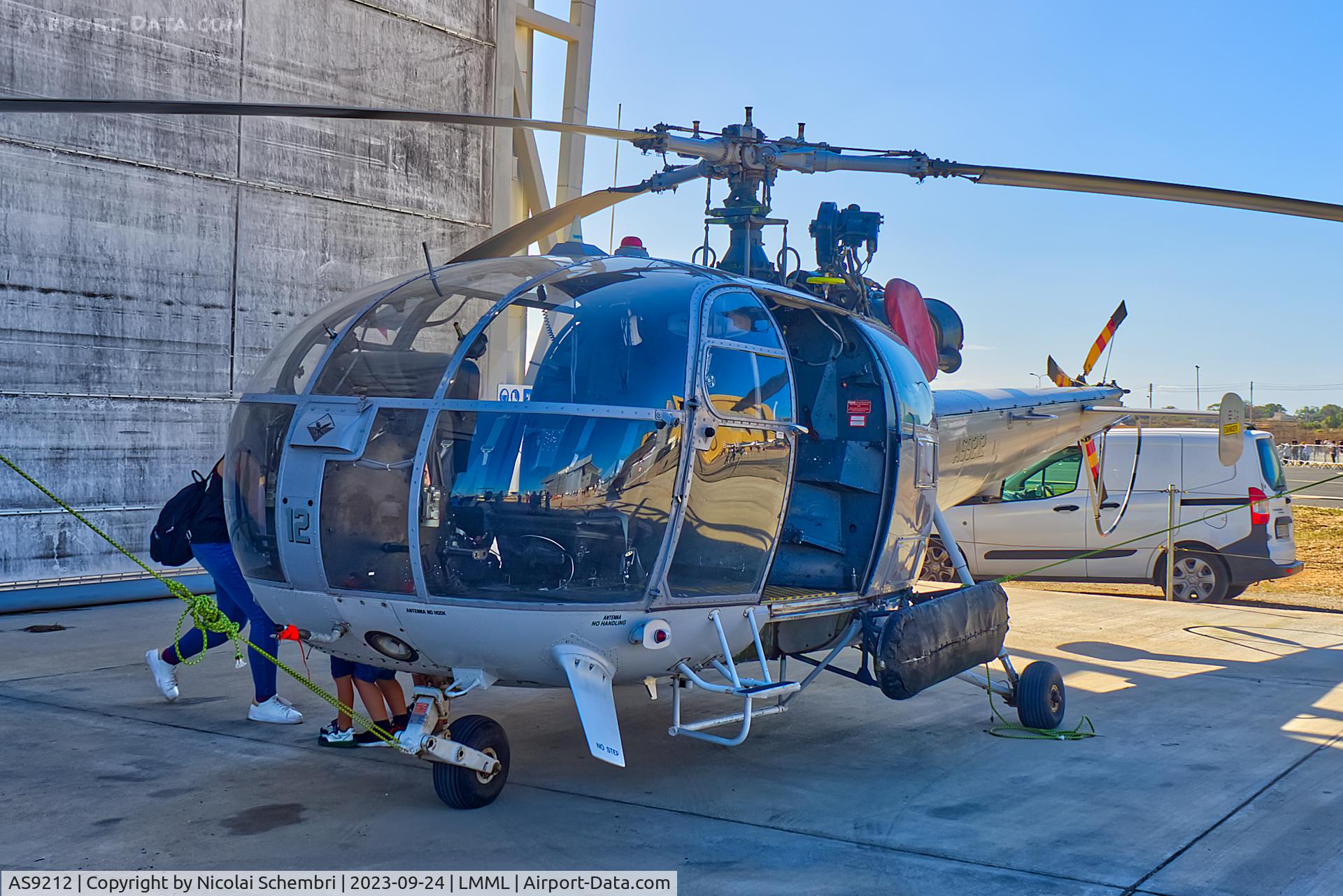 AS9212, Aerospatiale SA-316B Alouette III C/N 2315, Static display at the Malta International Airshow 2023.