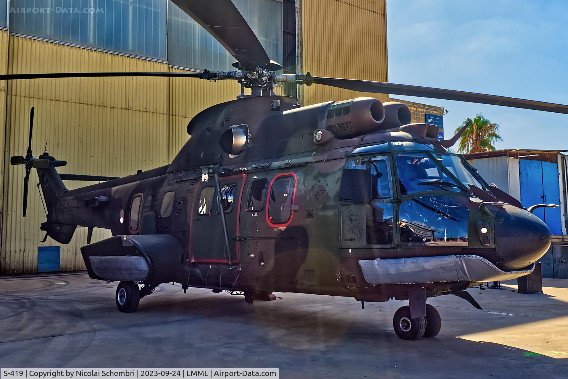 S-419, Eurocopter AS-532U2 Cougar C/N 2419, Static display at the Malta International Airshow 2023.
