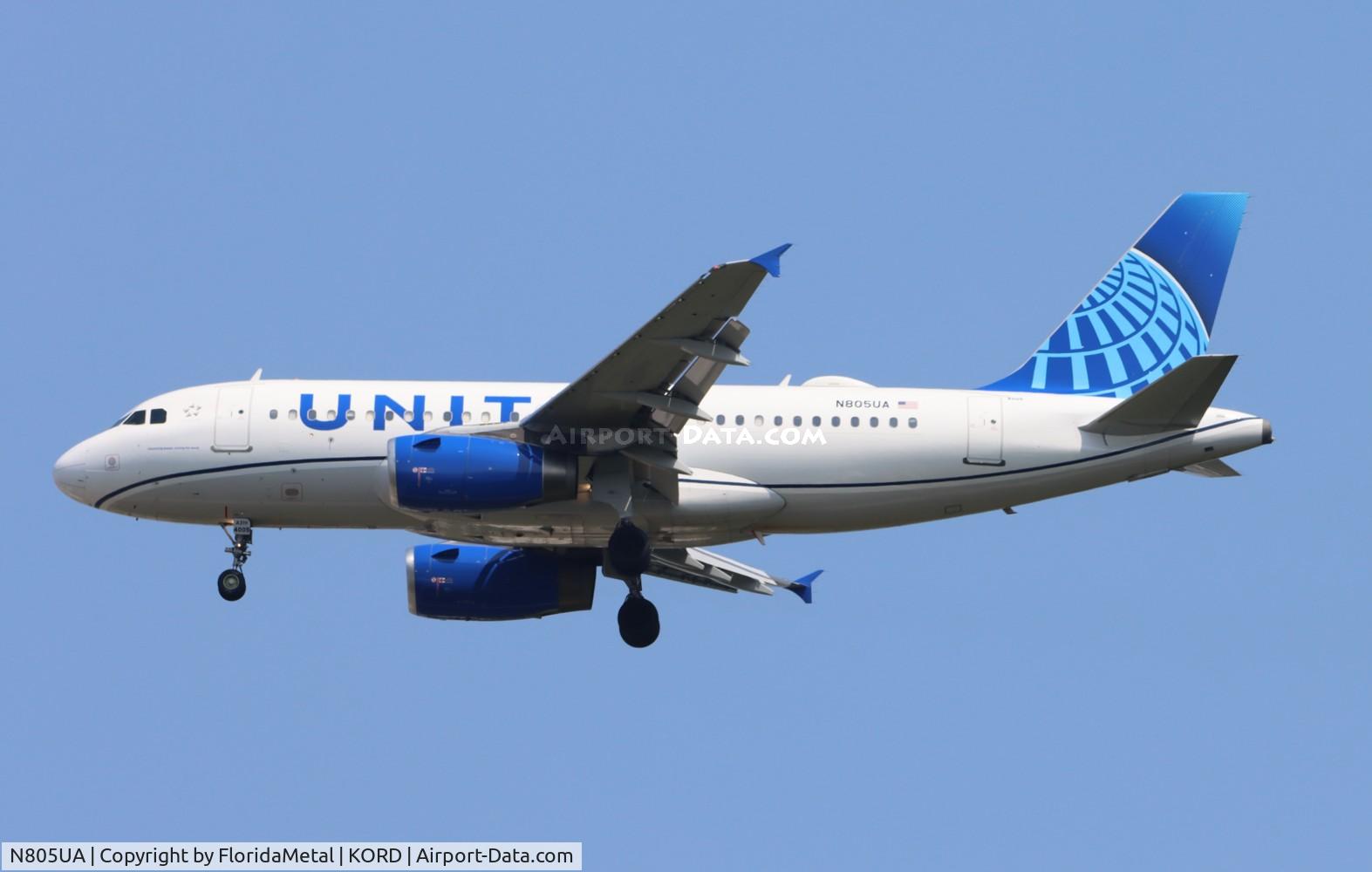 N805UA, 1998 Airbus A319-131 C/N 783, UAL A319 nc zx clt-ord